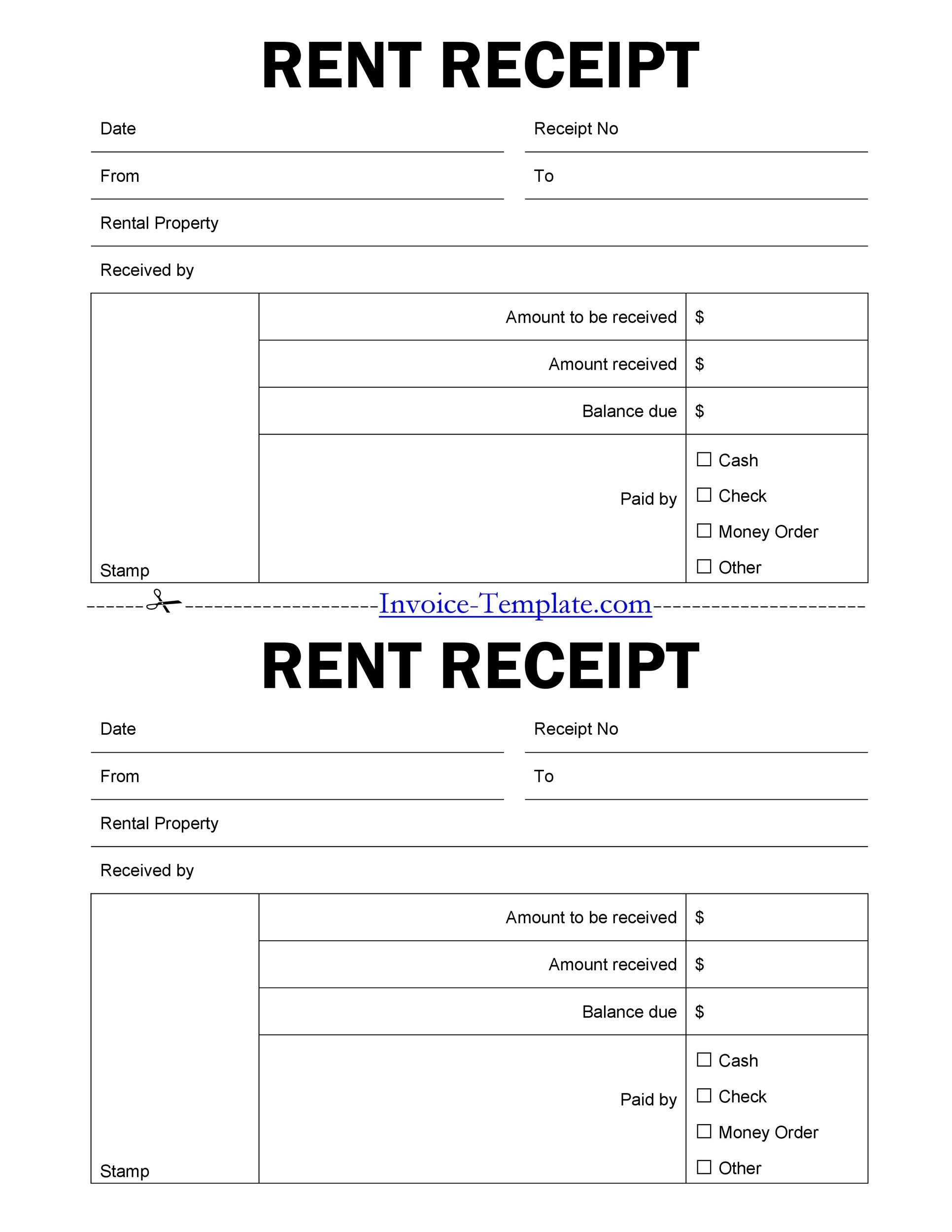 Rent Receipt Format Example