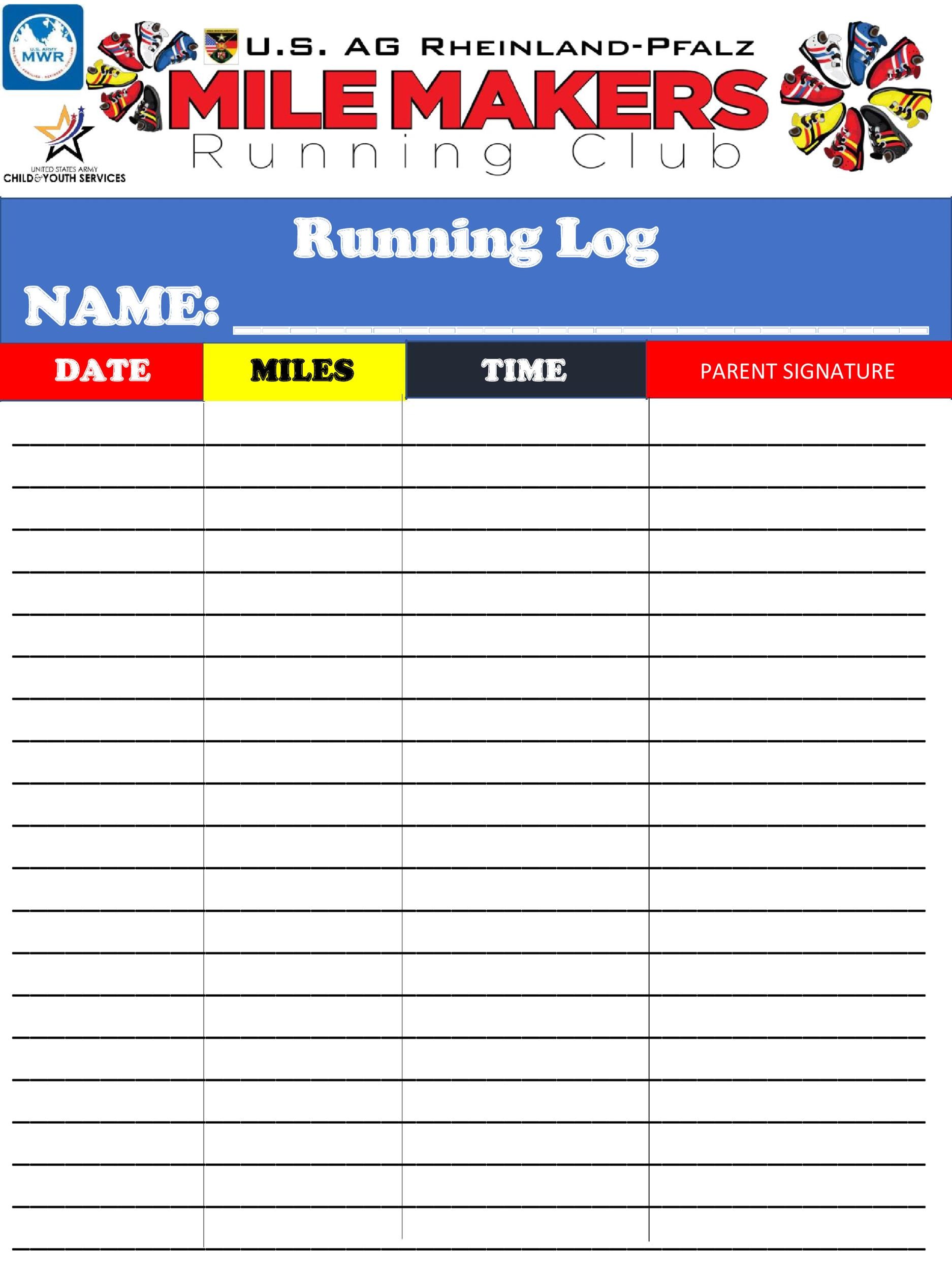 49 Handy Running Log Templates (+Walking Charts) ᐅ TemplateLab