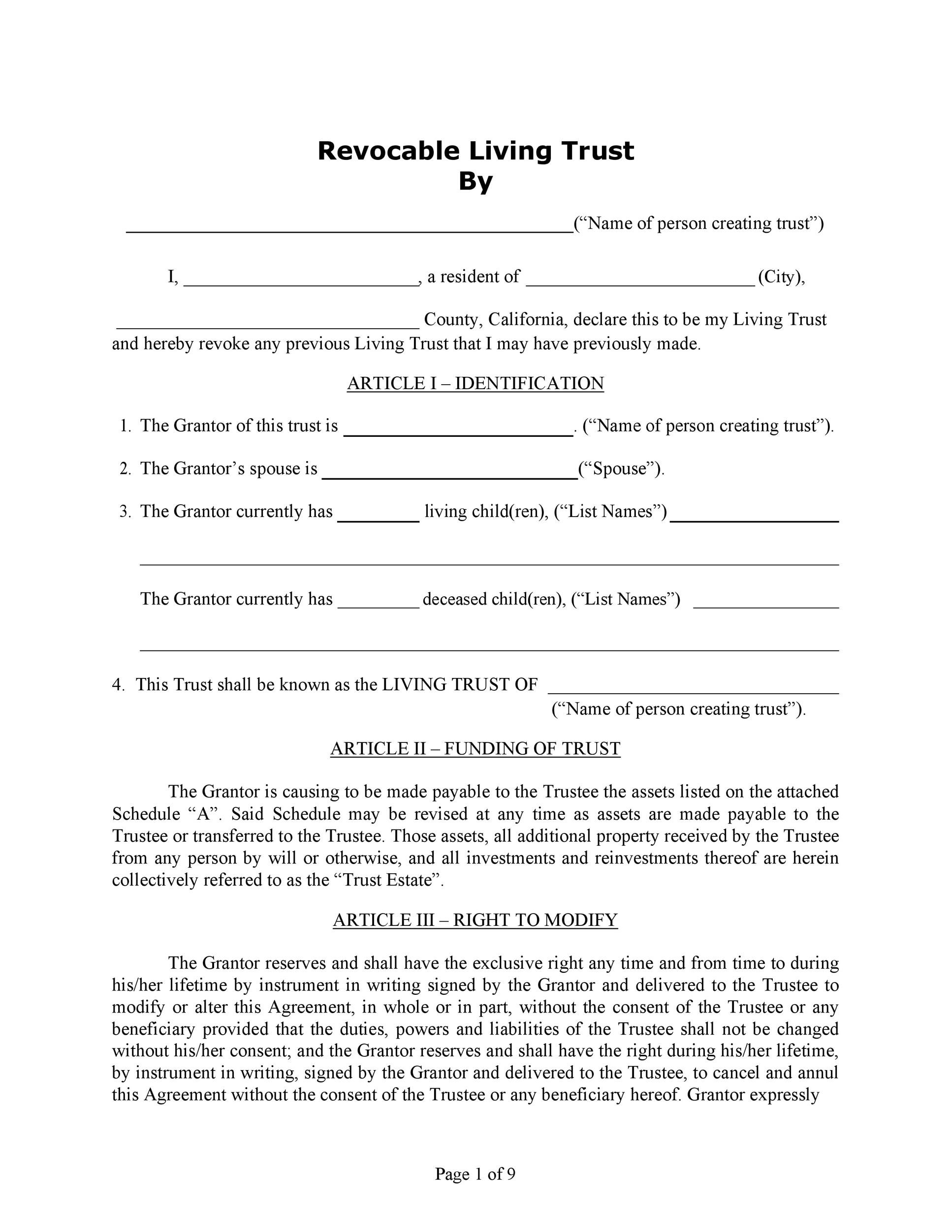 50 Professional Trust Agreement Templates [& Forms] ᐅ TemplateLab