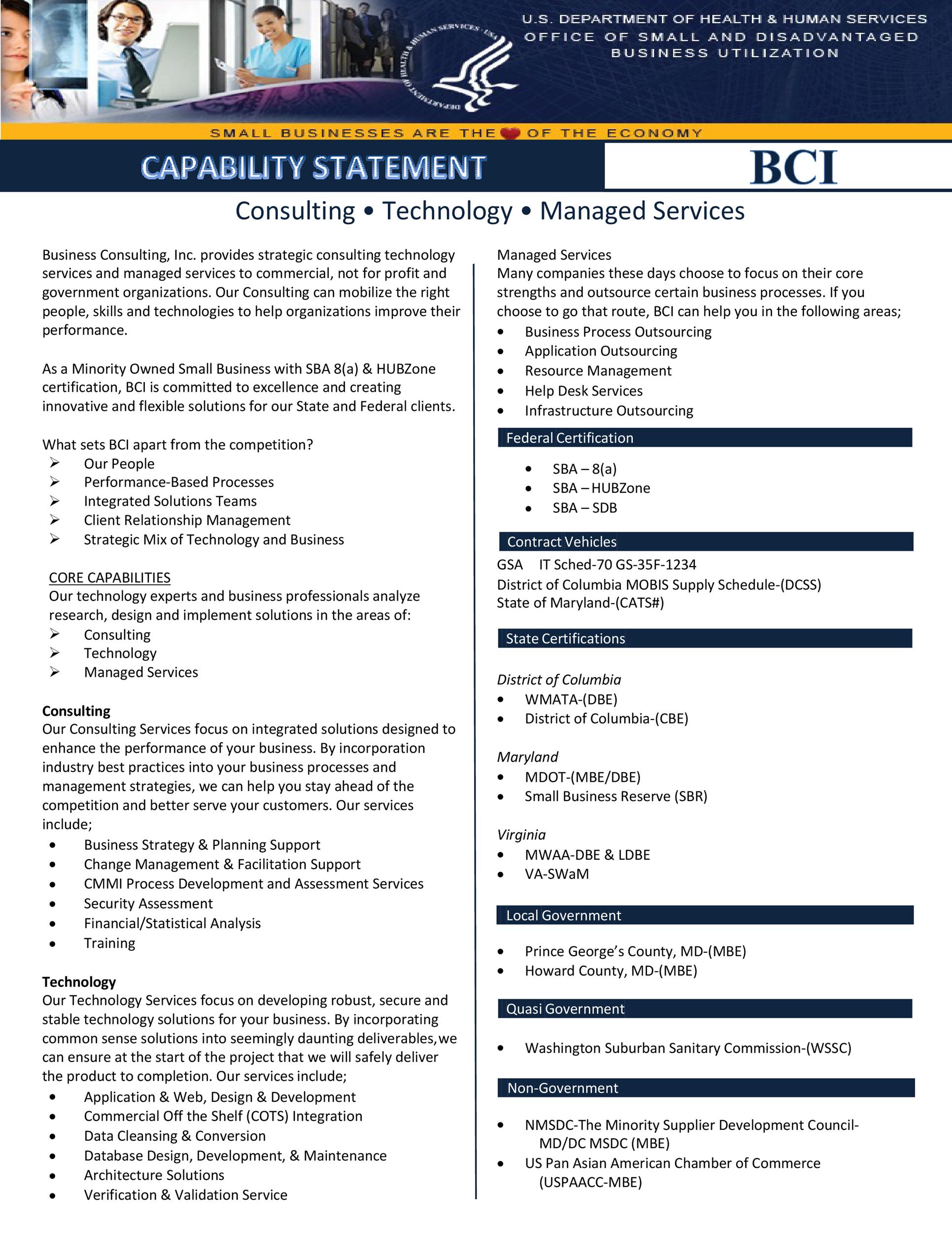 Company Capability Statement Template Within Capability Statement Template Word