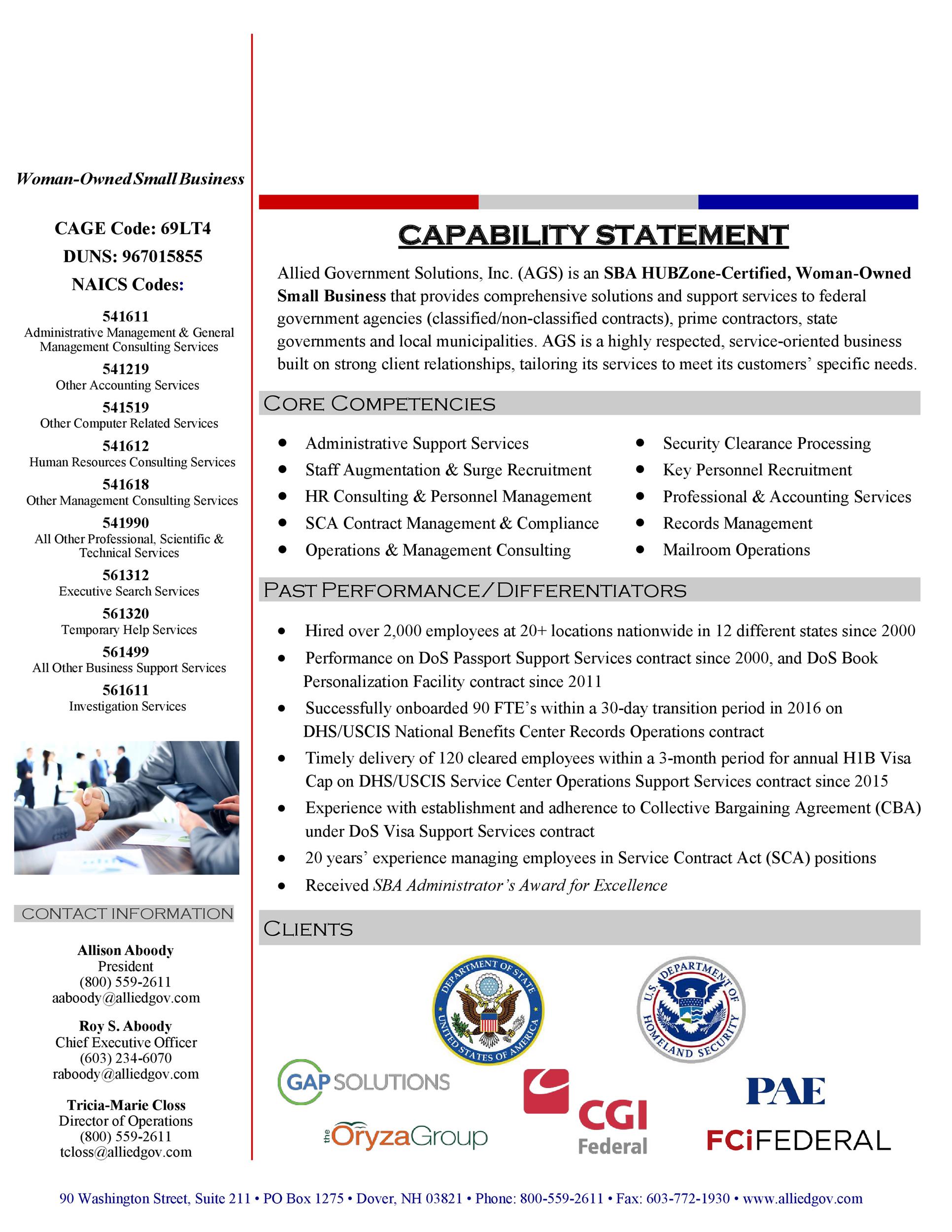 39 Effective Capability Statement Templates (+ Examples) ᐅ TemplateLab