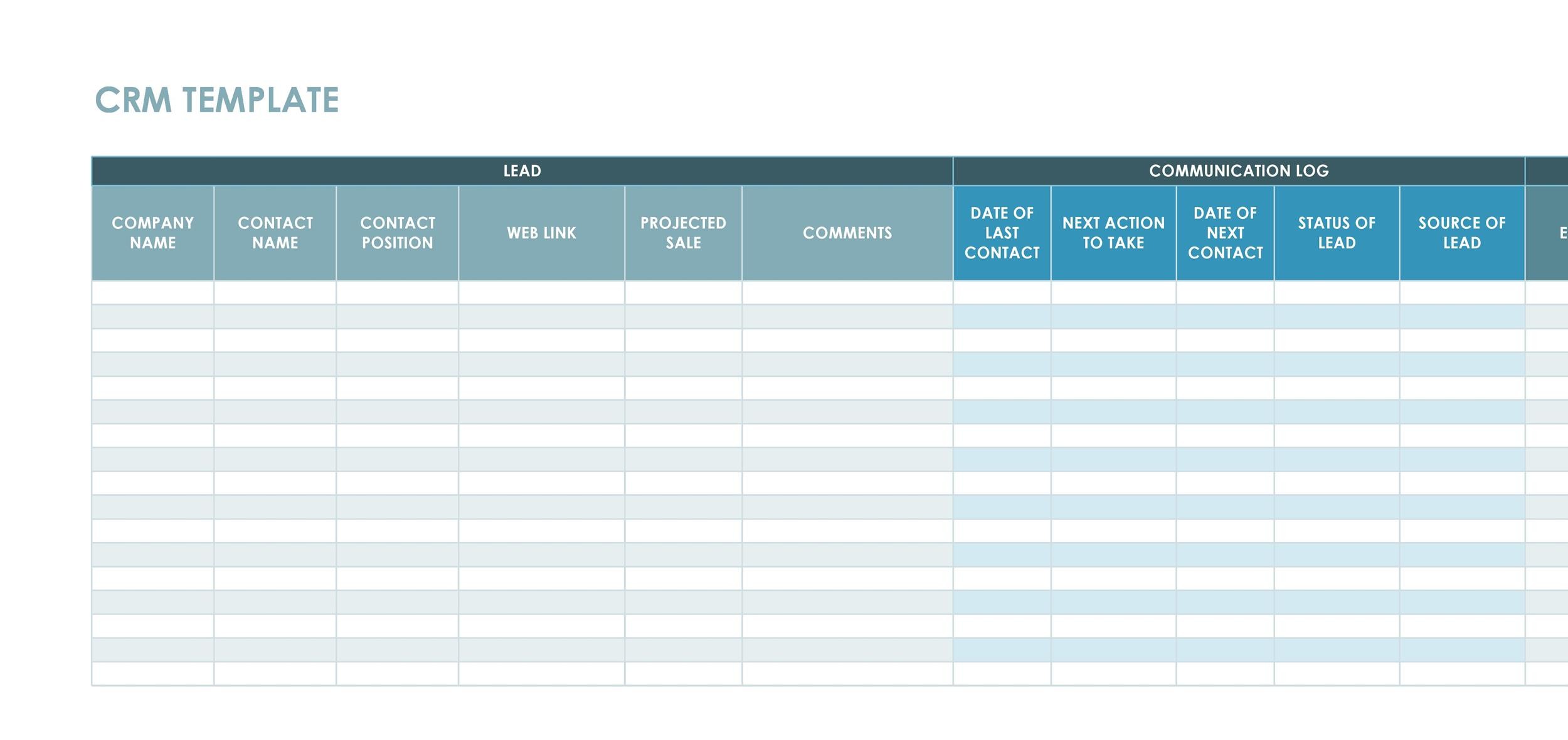 Free Excel Crm Template