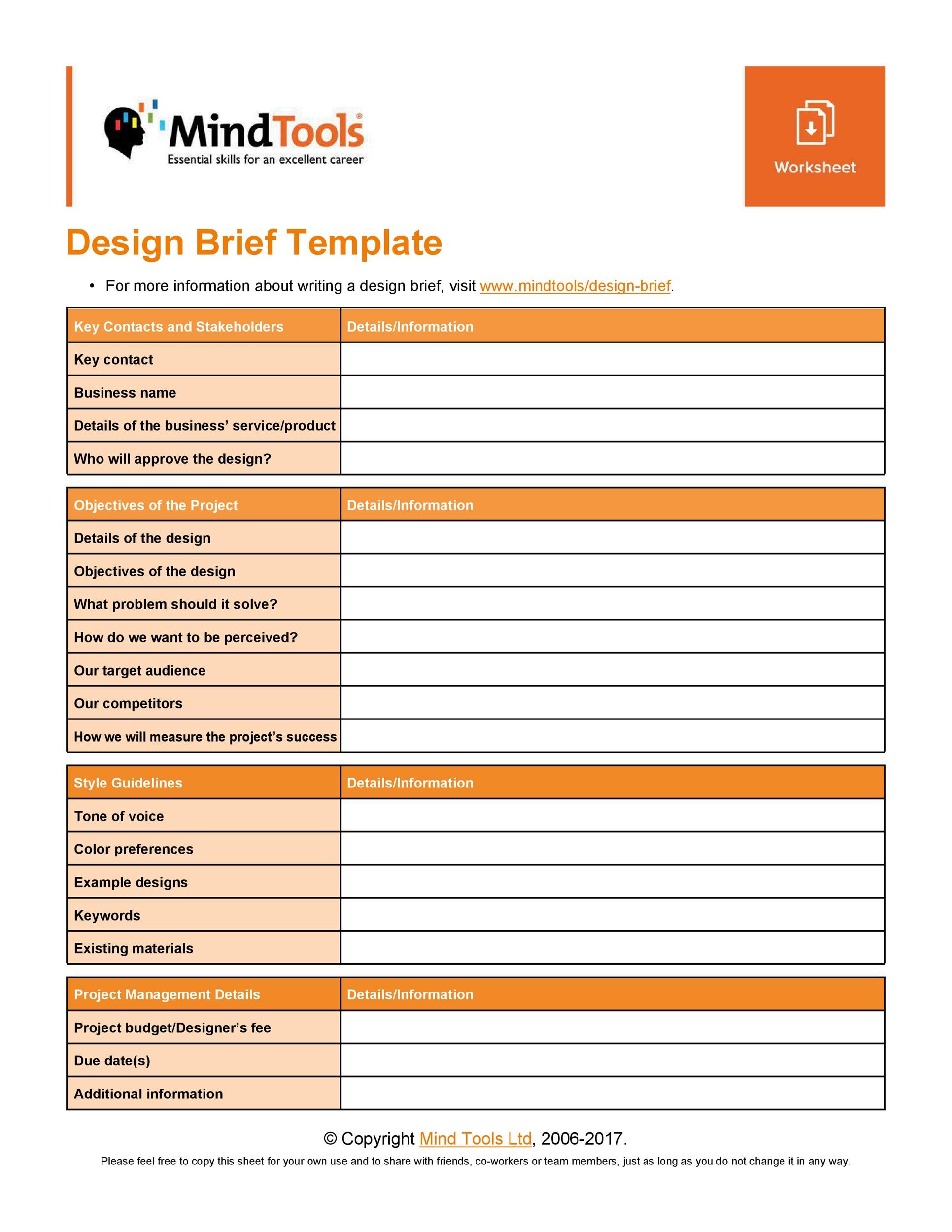 50 Useful Design Brief Templates (Free Creative Brief) ᐅ TemplateLab