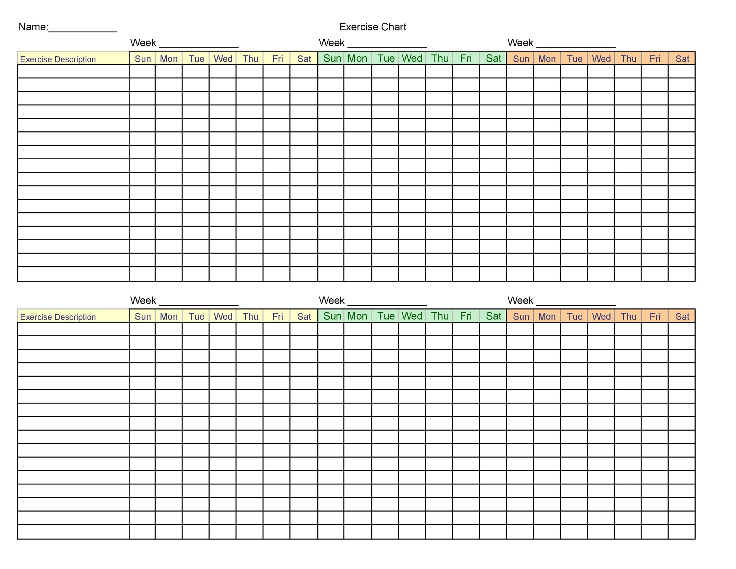 Exercise Charts To Print