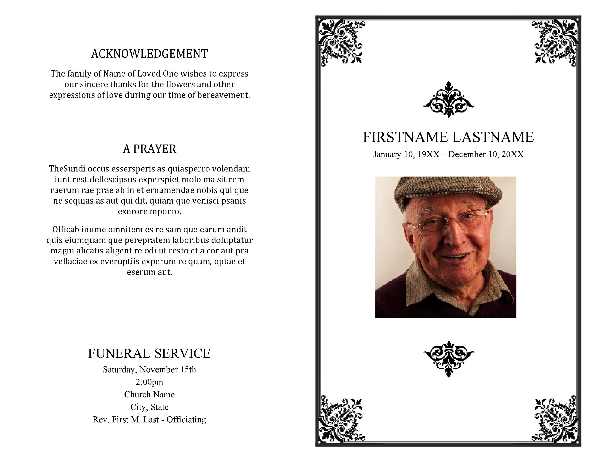 Free Printable Funeral Program Template Banya
