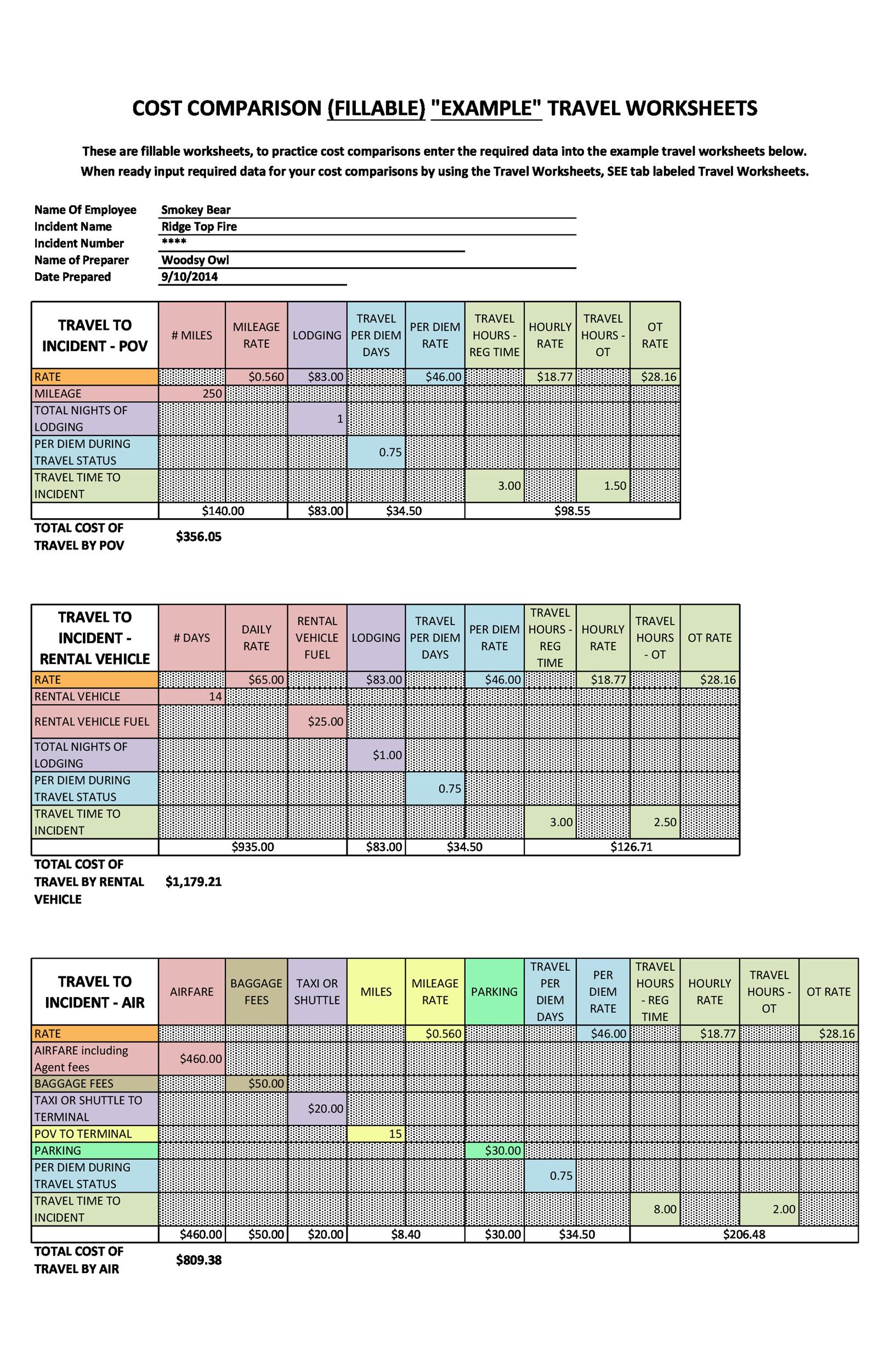 Feature Comparison Chart Template Excel