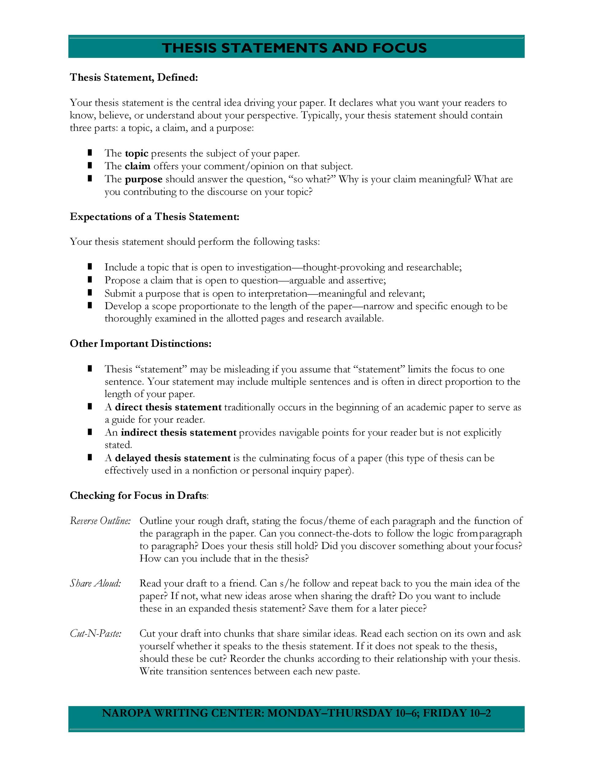 45 Perfect Thesis Statement Templates (+ Examples) ᐅ TemplateLab
