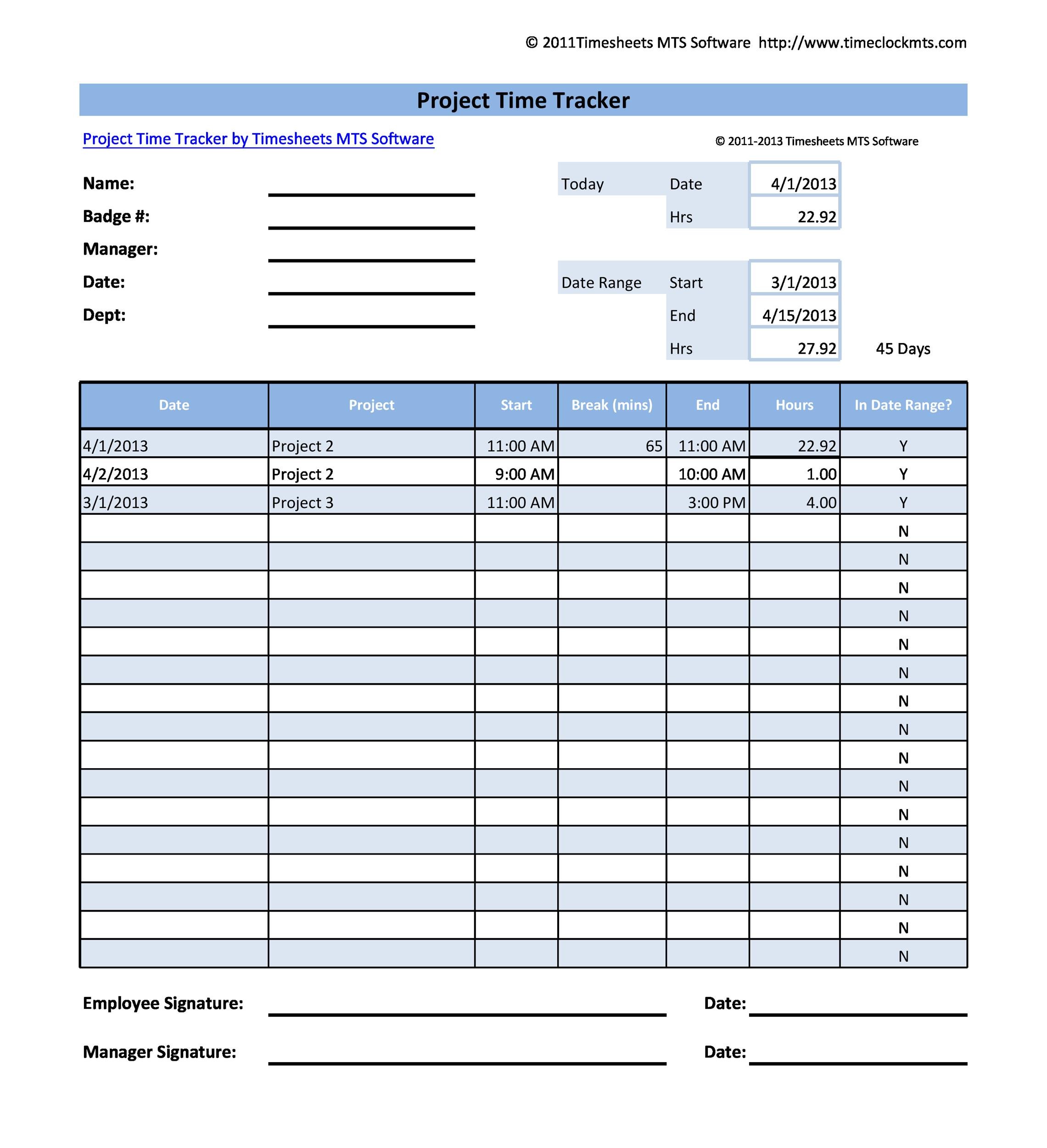 47 Free Time Tracking Spreadsheets [Excel] ᐅ TemplateLab