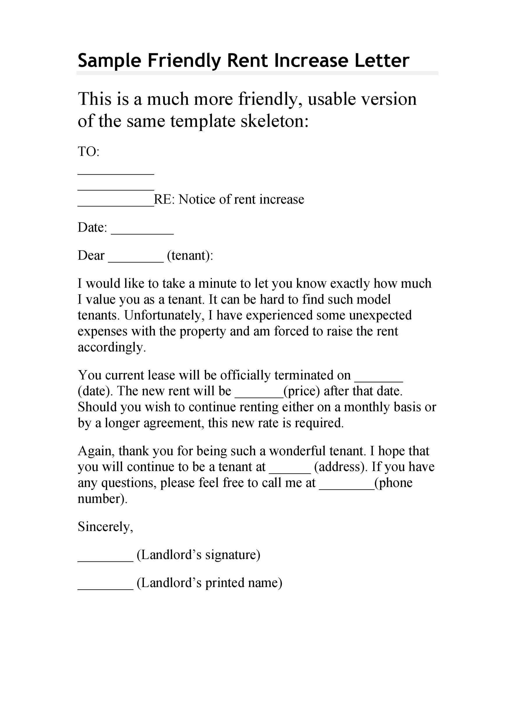How To Increase Rent On Rental Property - Property Walls With Regard To Rent Increase Letter Template