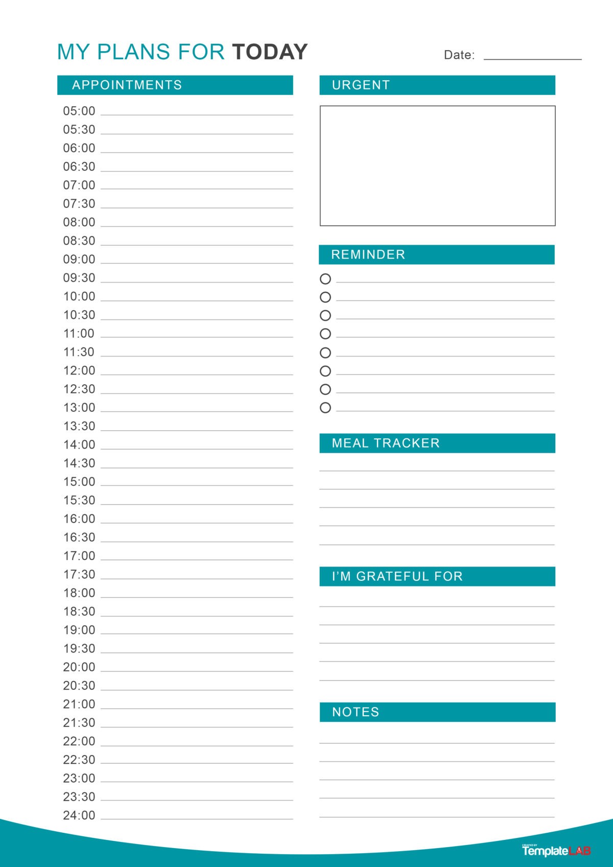 Daily Planner Template Printable Free