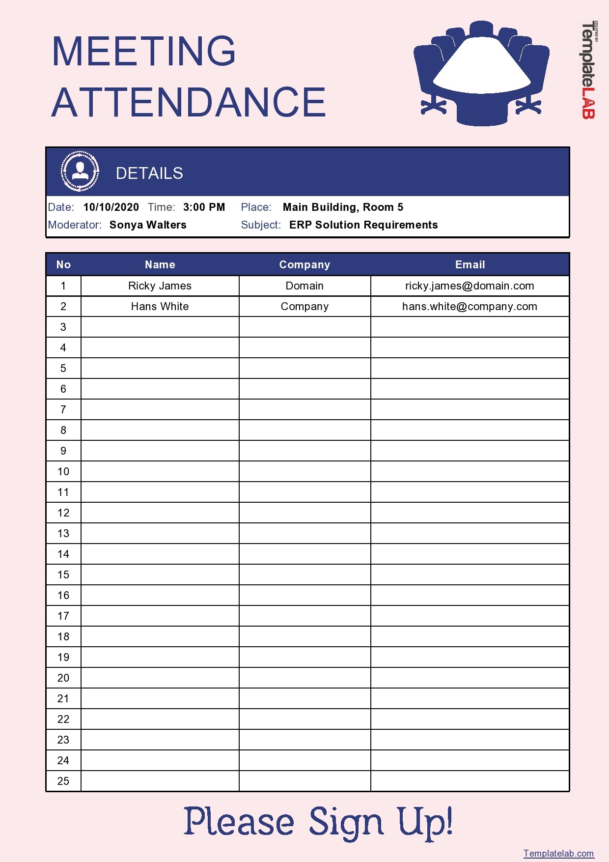 Blank Attendance Sheet Pdf Printable Form Templates And Letter