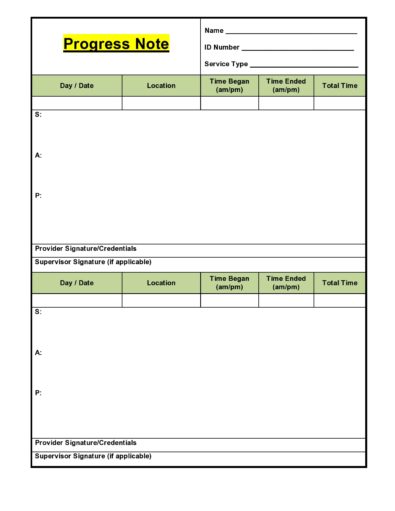 Free Therapy Notes Templates Progress Notes Templatelab