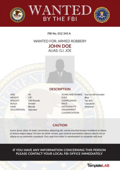 19 FREE Wanted Poster Templates (FBI and Old West)