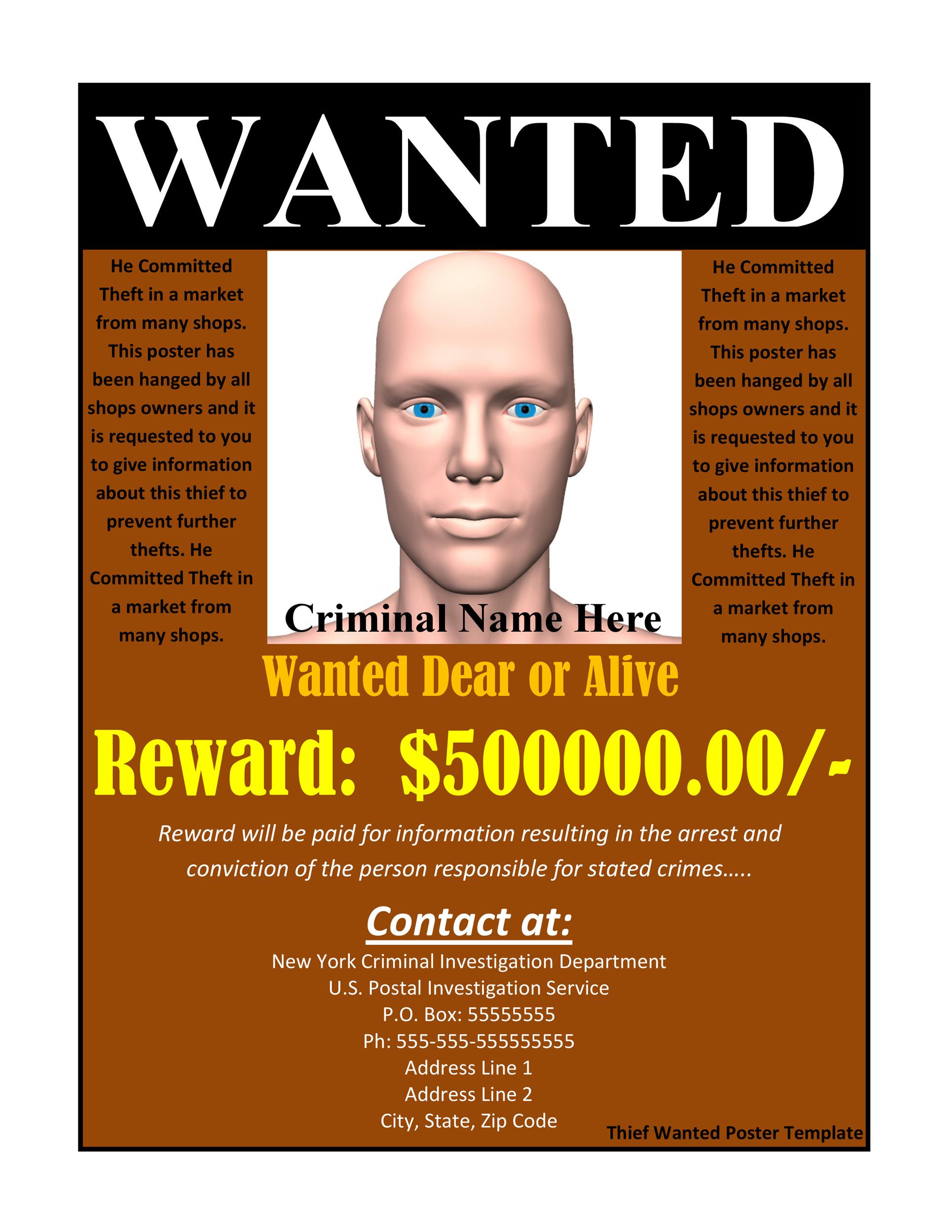 Wanted Police Poster Template