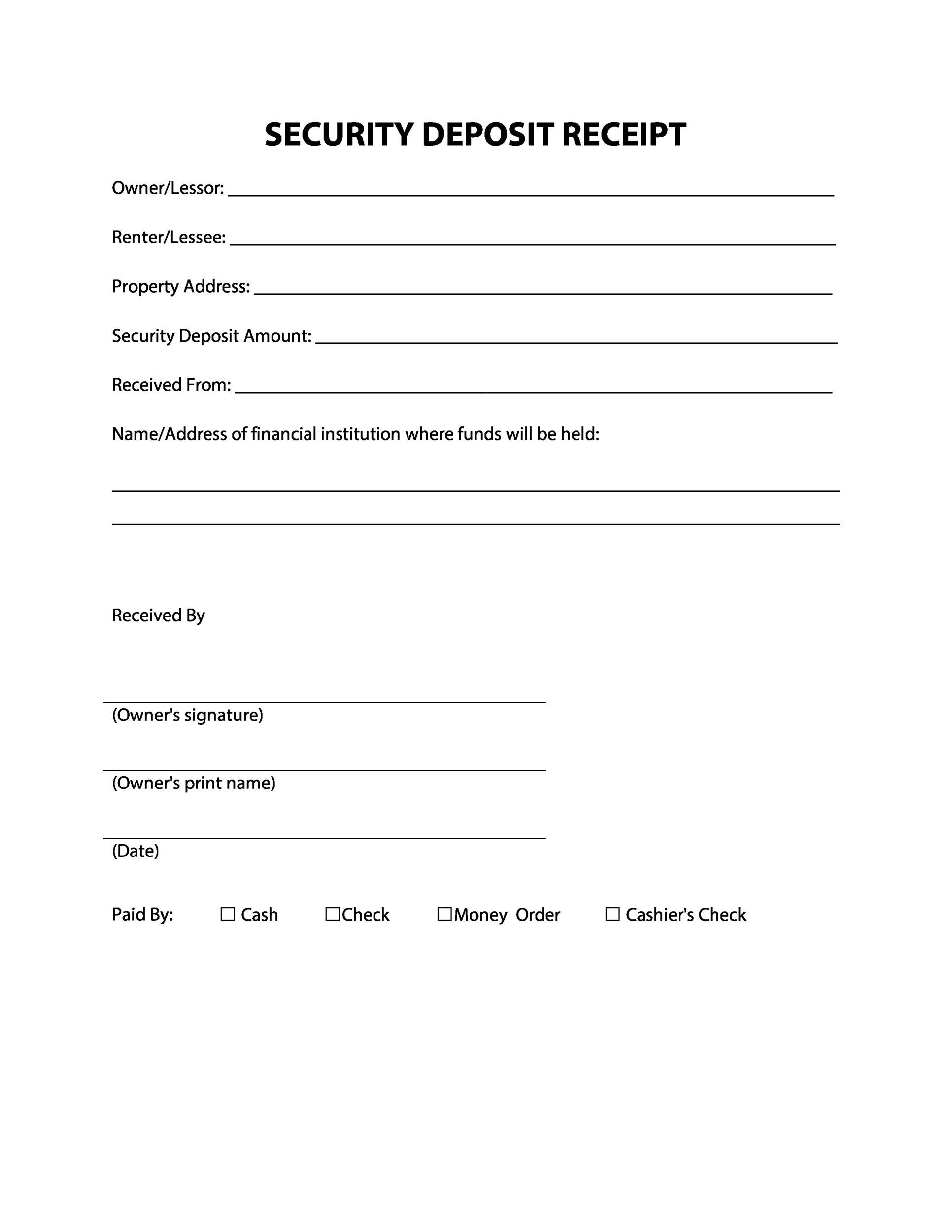 50 Printable Blank Receipt Template Forms - Fillable Samples in PDF, Word  to Download