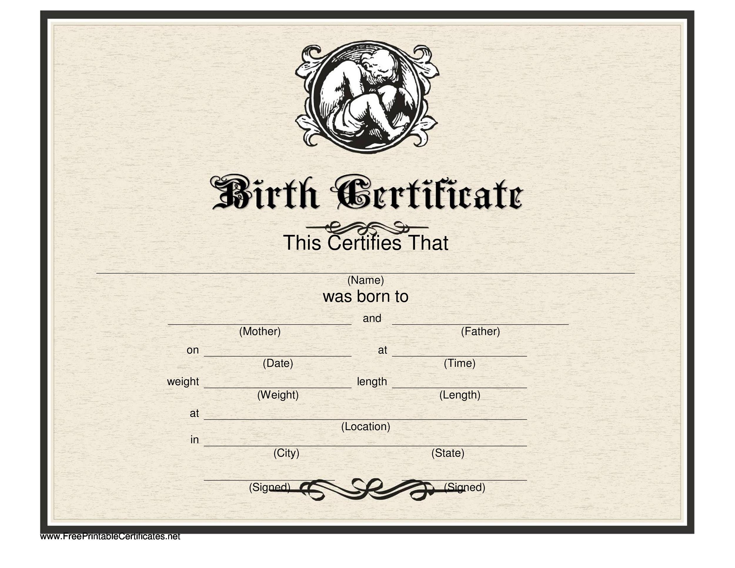 15 Birth Certificate Templates (Word & PDF) Template Lab