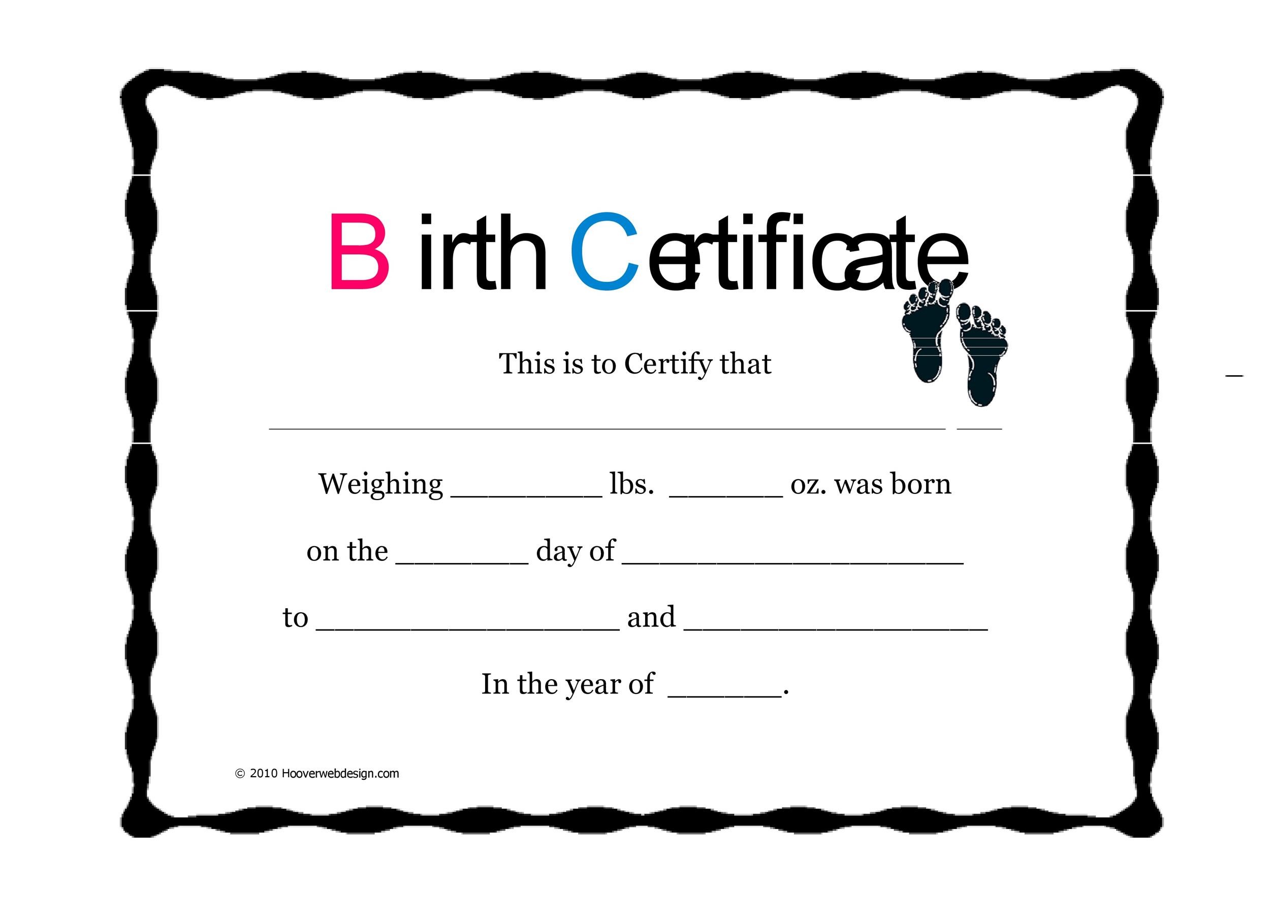 15 Birth Certificate Templates (Word PDF) Template Lab