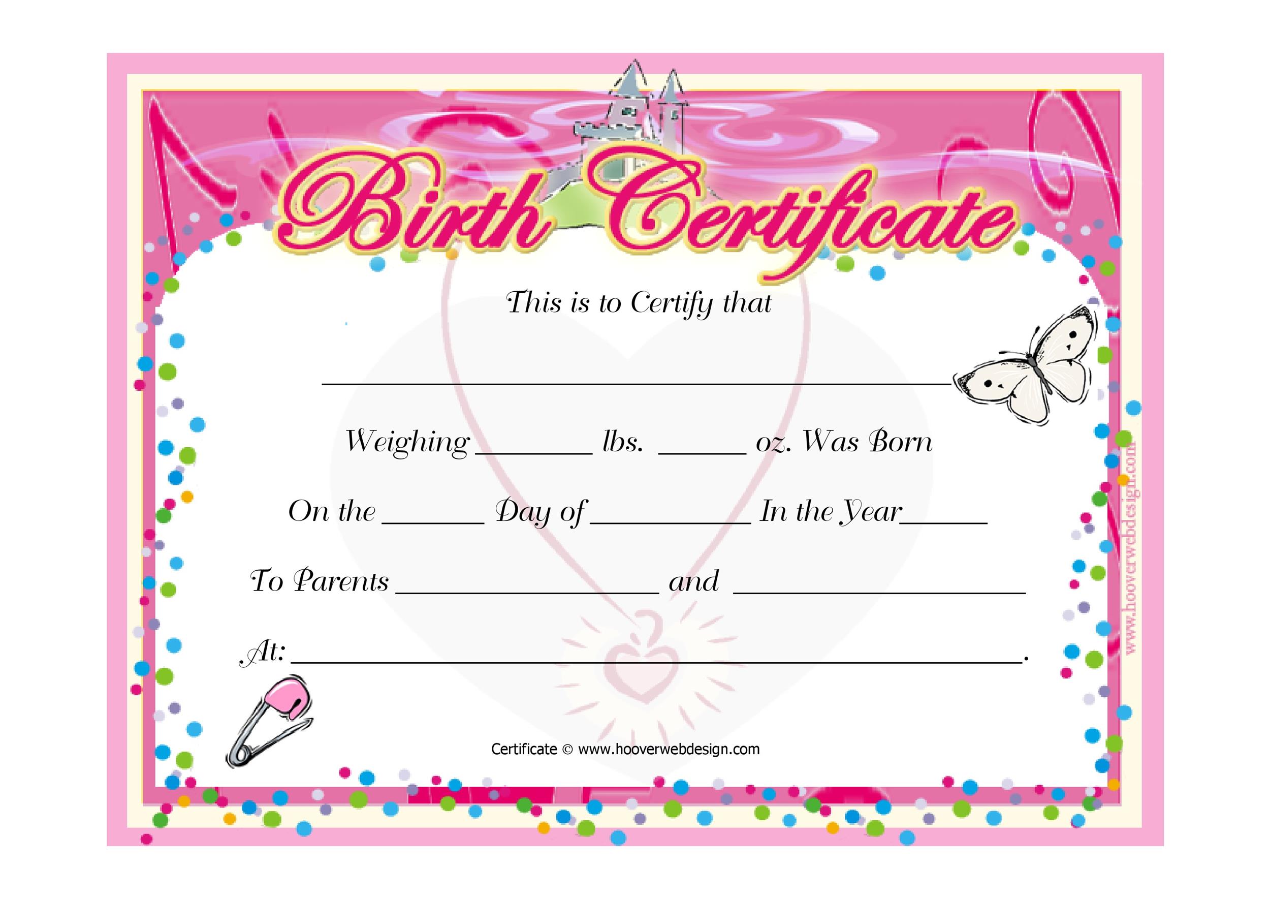 Birth Certificate Template Free Download