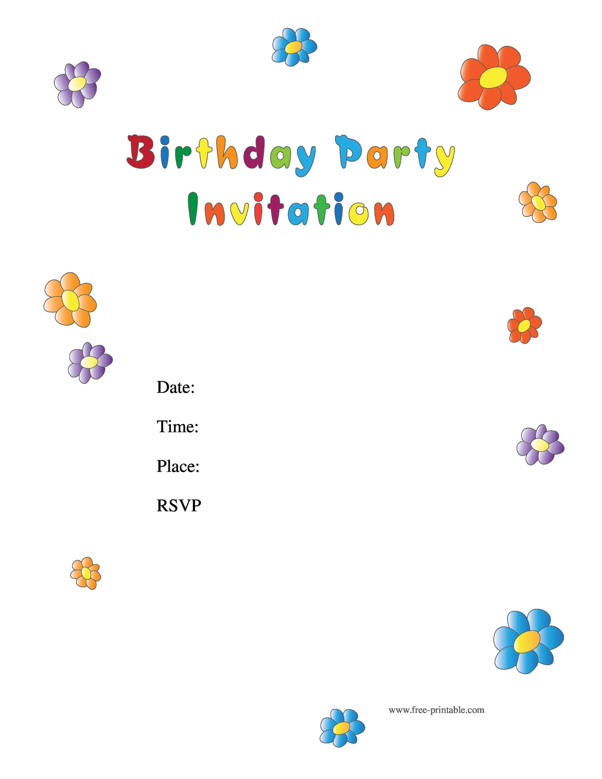 Free Birthday Invitations Template Collection