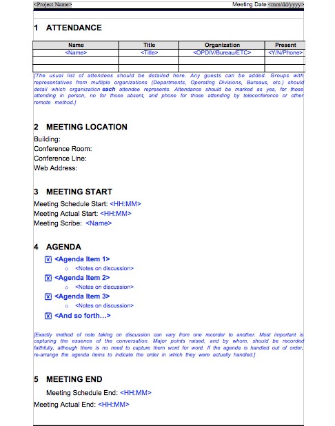 Conference Call Minutes Template from templatelab.com
