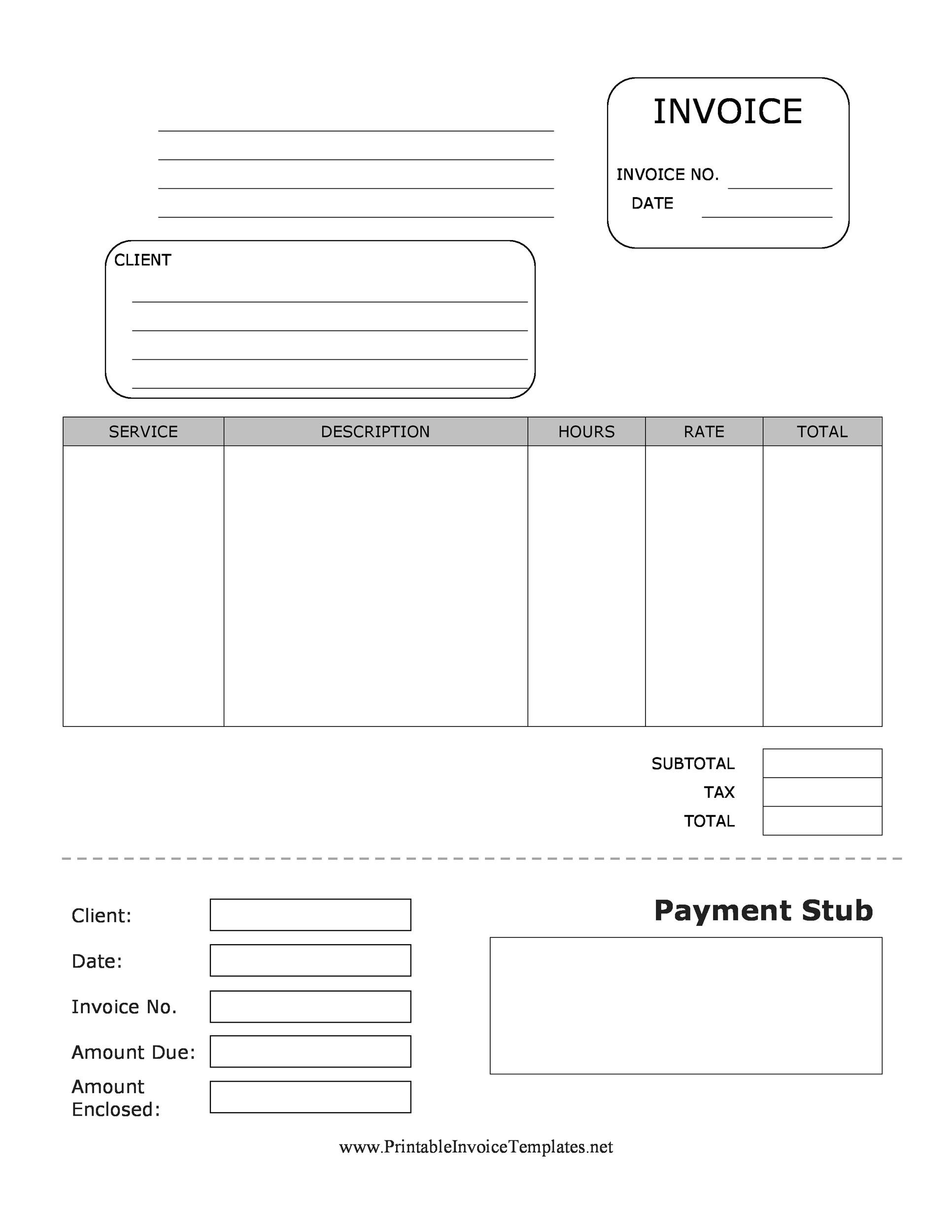 Fillable Printable Pay Stub Template Free