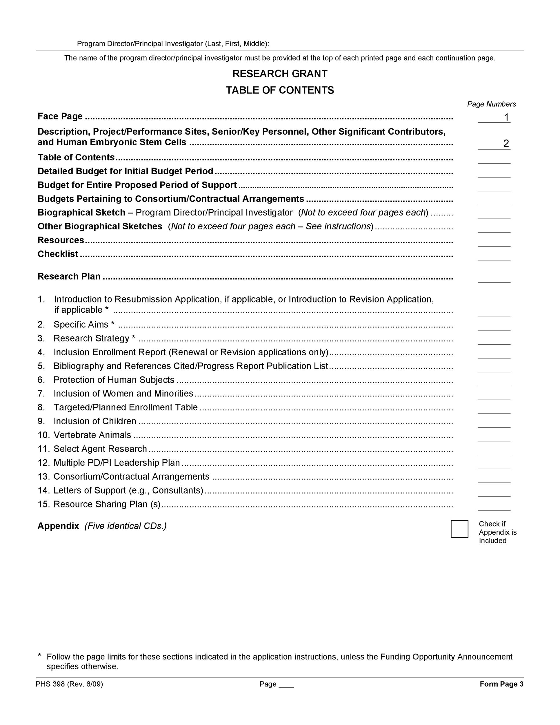 Free Table of Contents Template Word 02
