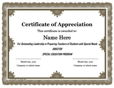 Certificate of Appreciation Templates