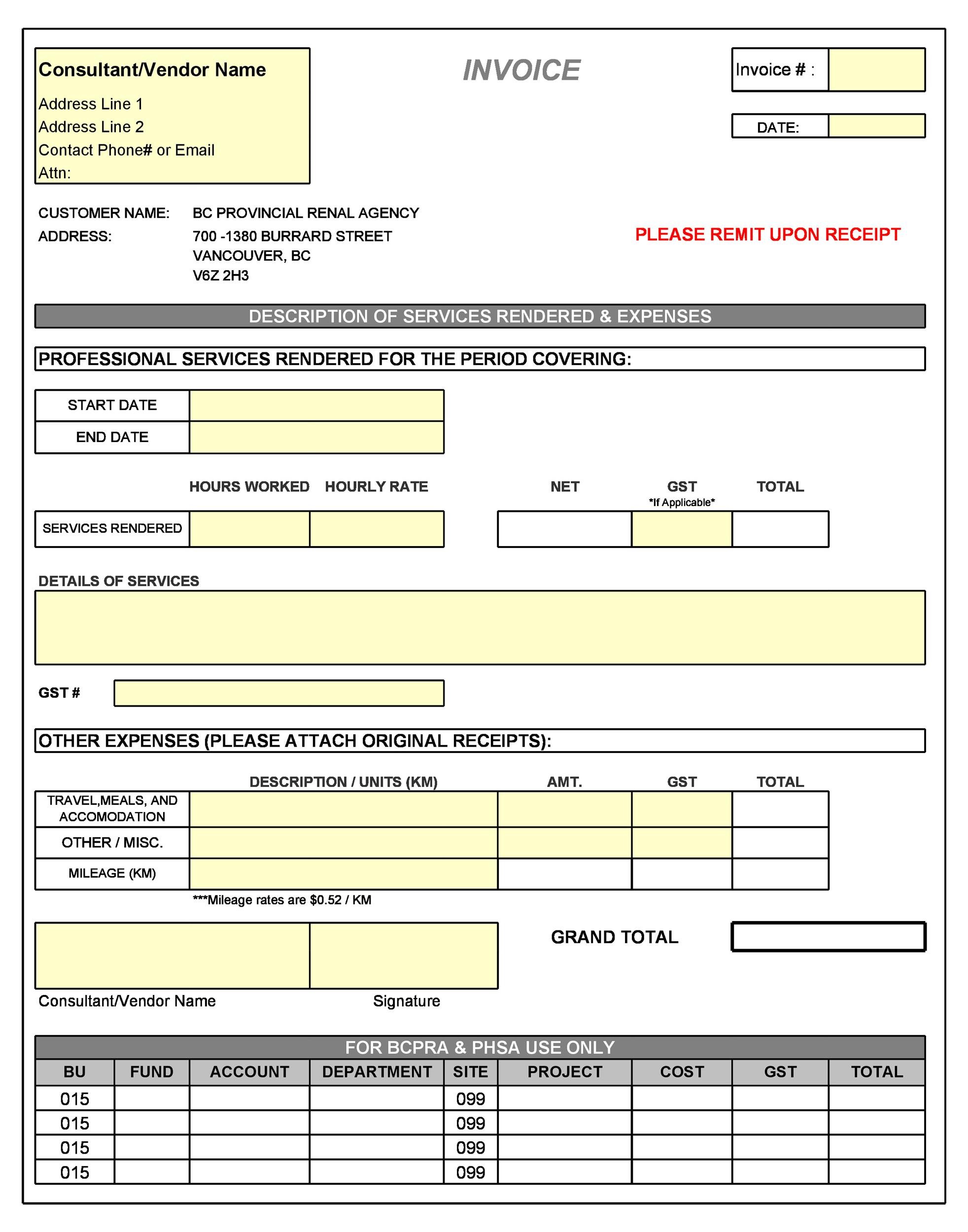 Free Invoice Template 08