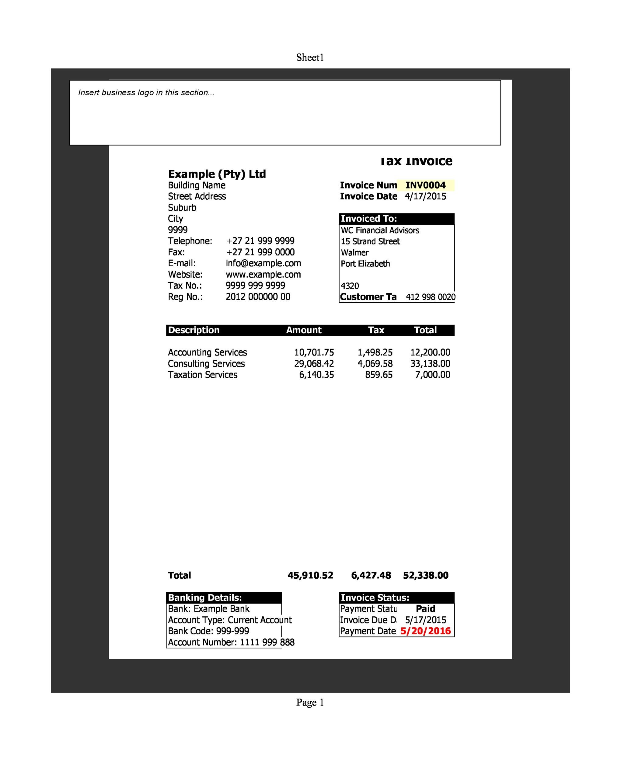 Free Invoice Template 14