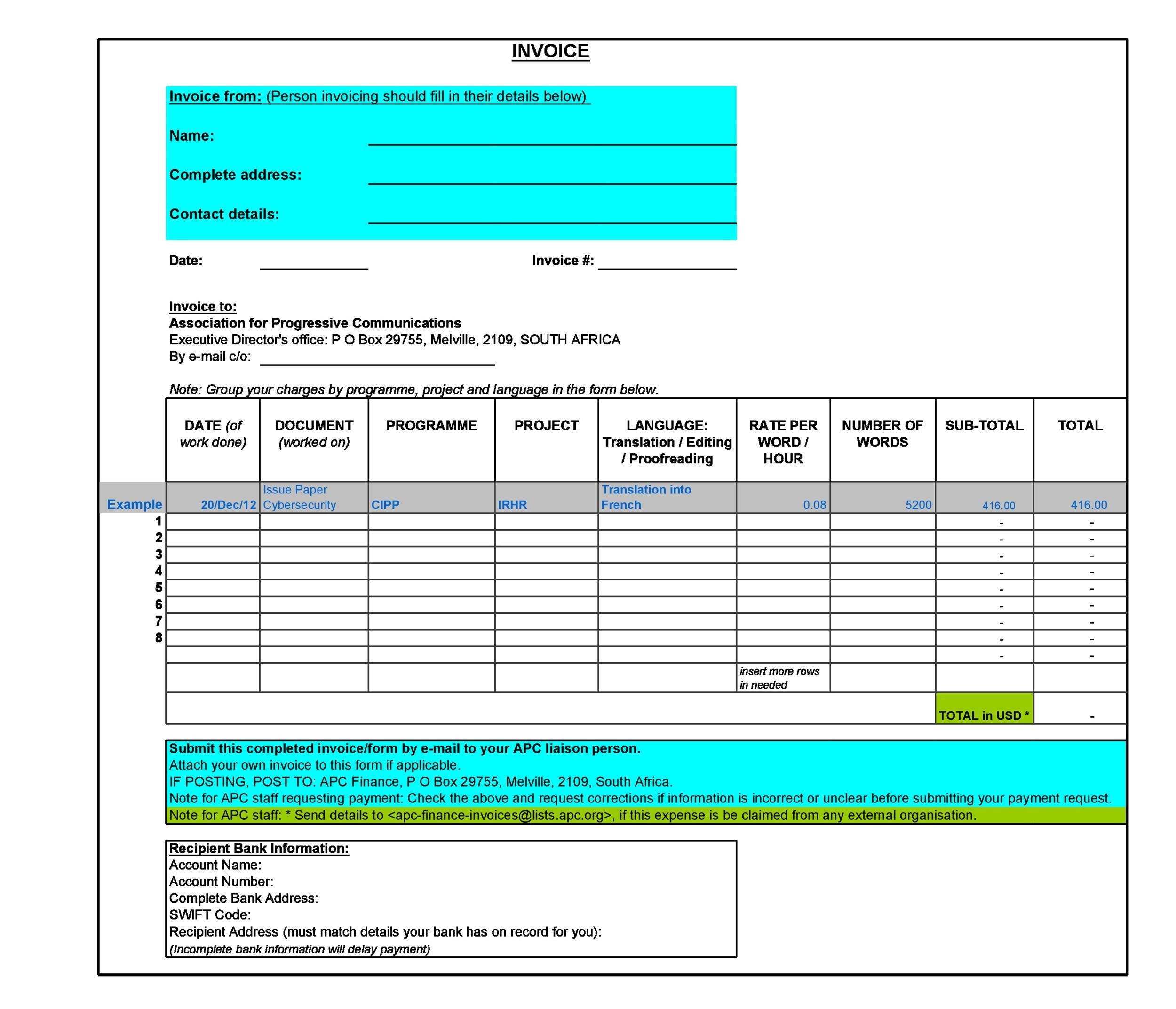 Free Invoice Template 26