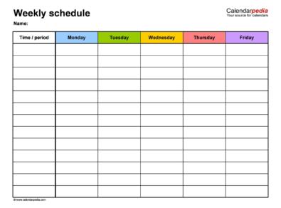 Work Schedule Templates