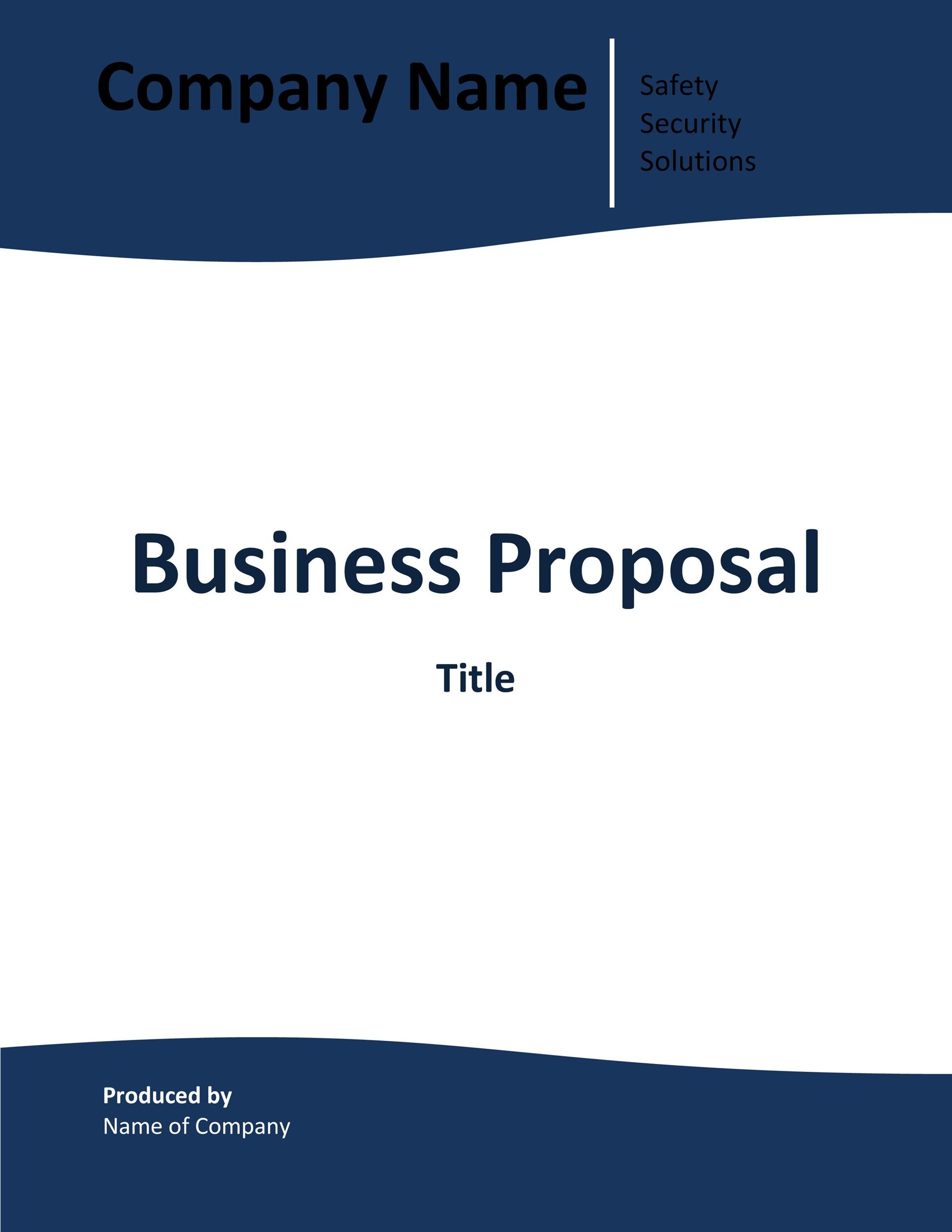 Business Plan Title Page Template