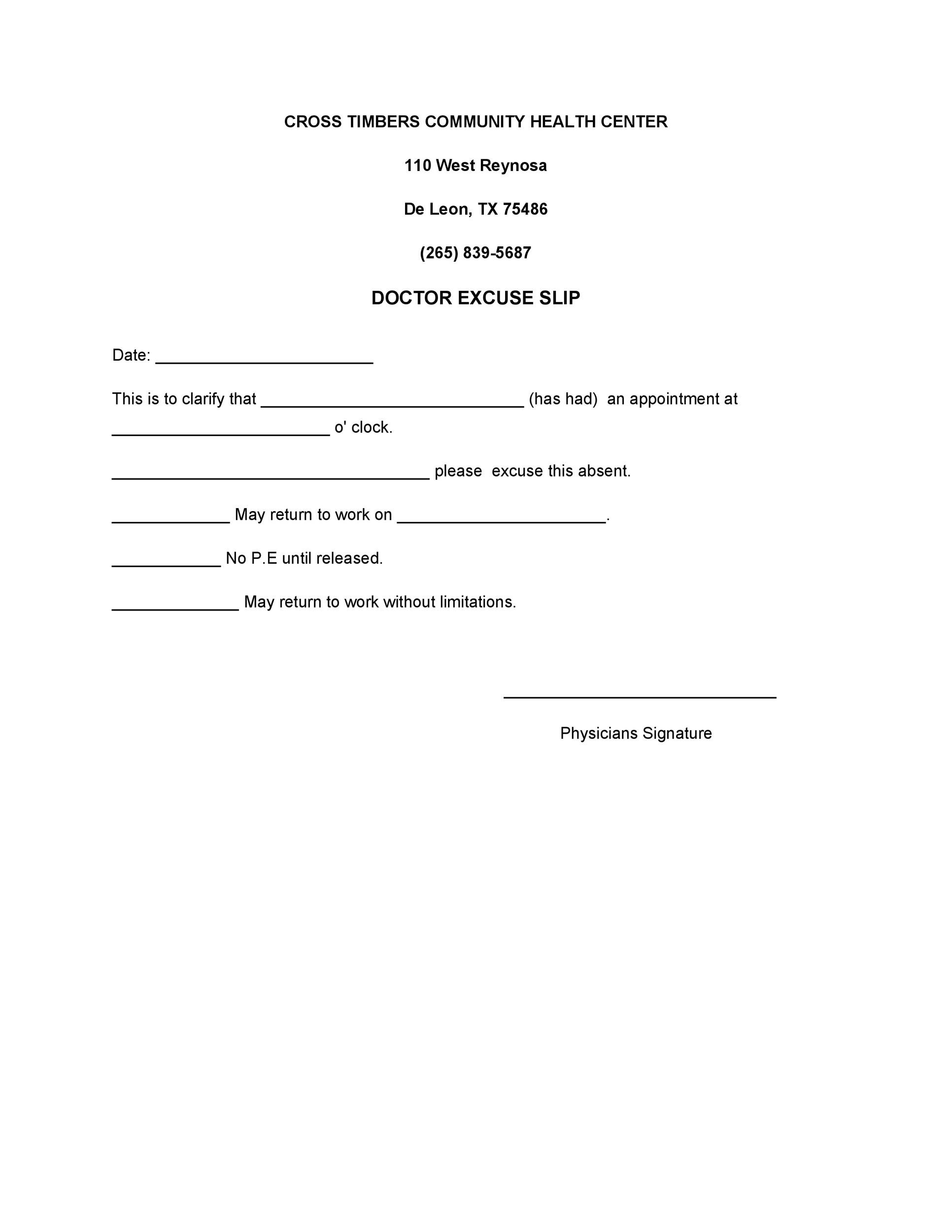 25 free doctor note excuse templates templatelab