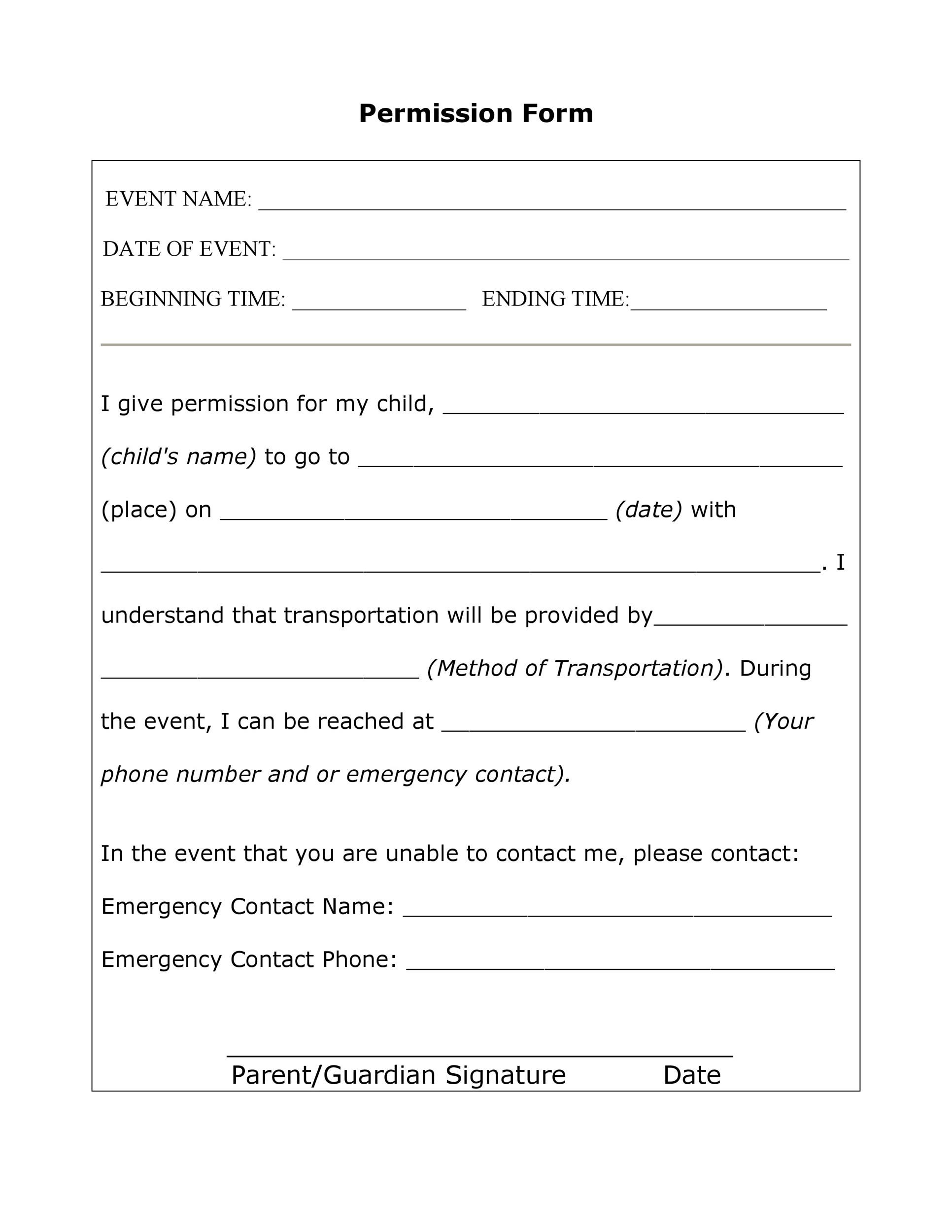 Field Trip Permission Letter Template from templatelab.com