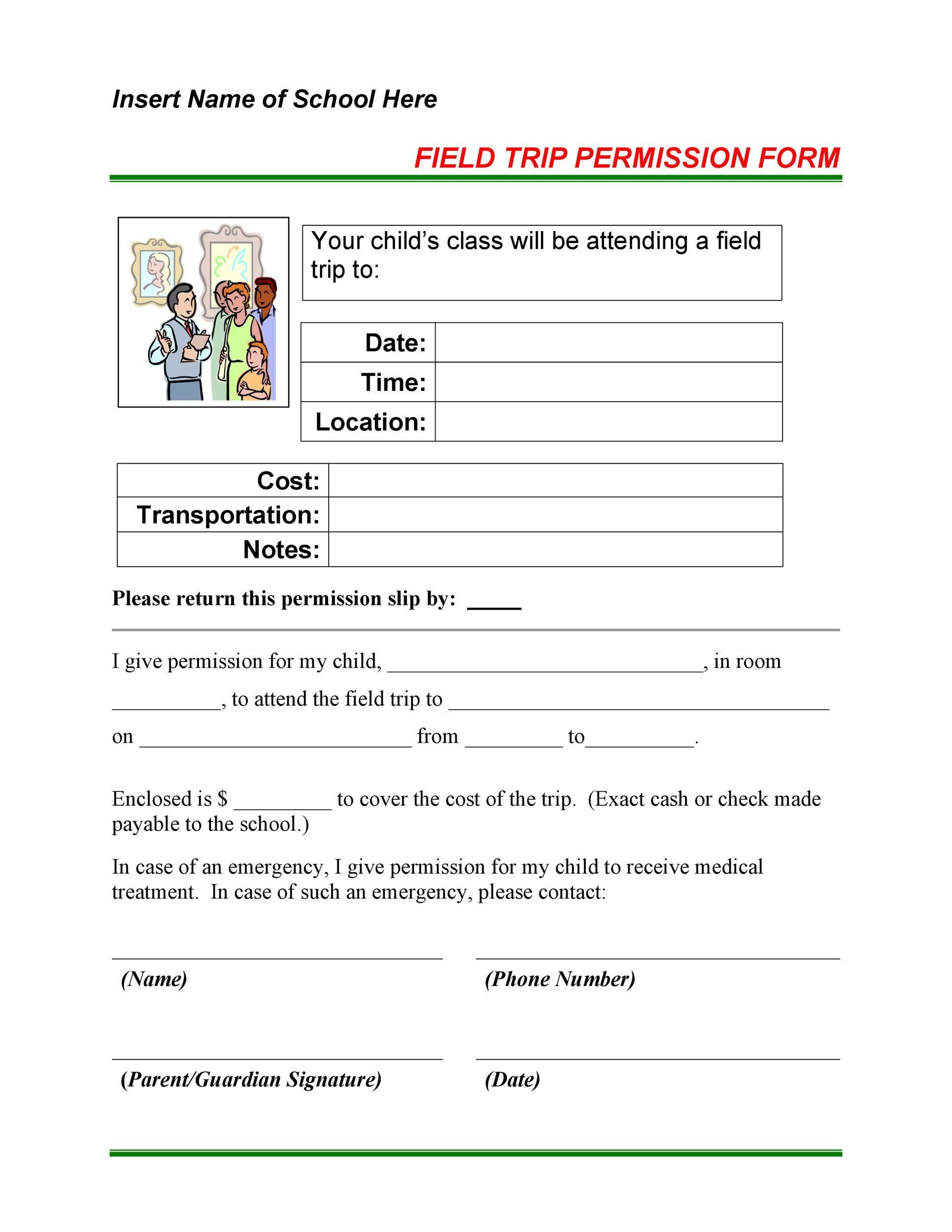 Free Permission Slip 08