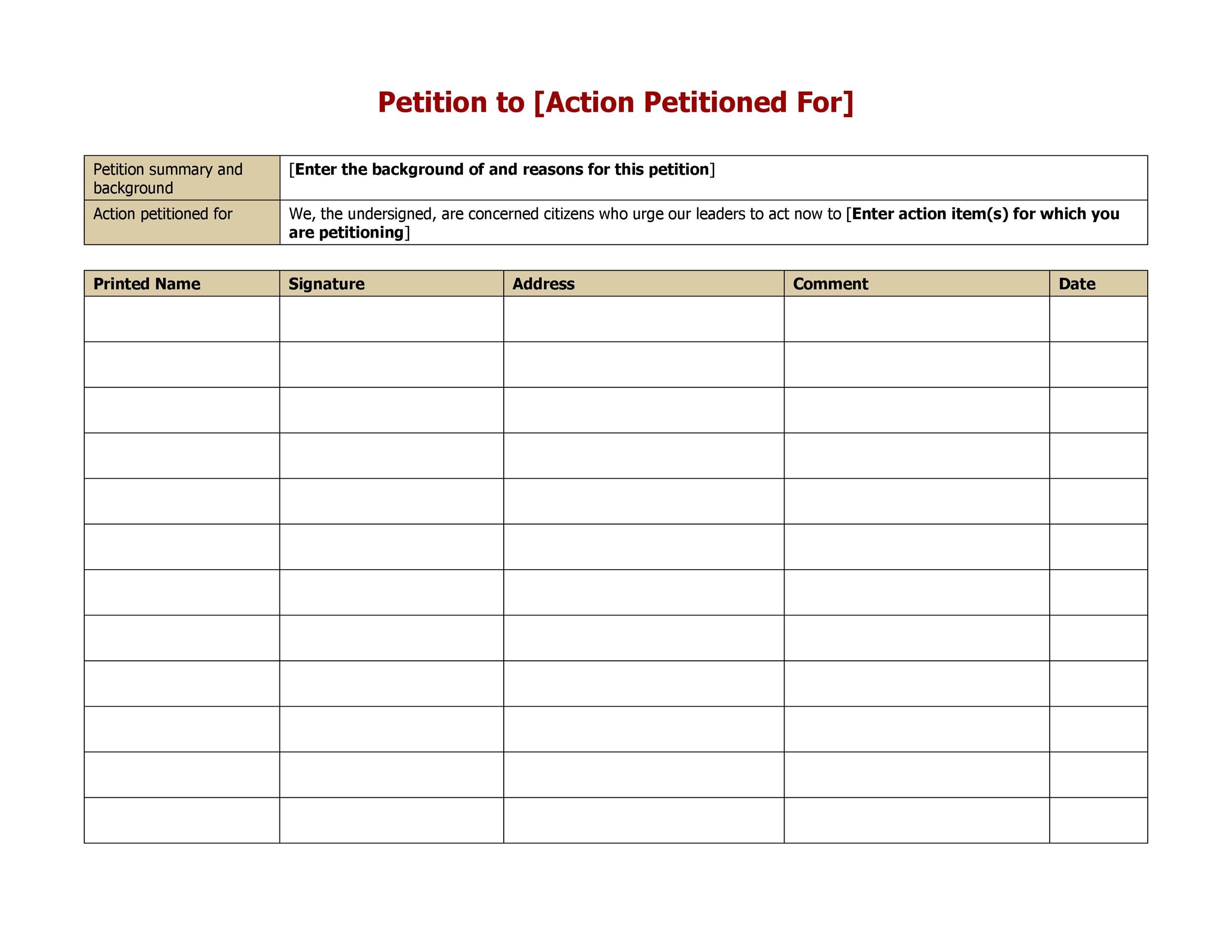 11 Petition Templates + How To Write Petition Guide