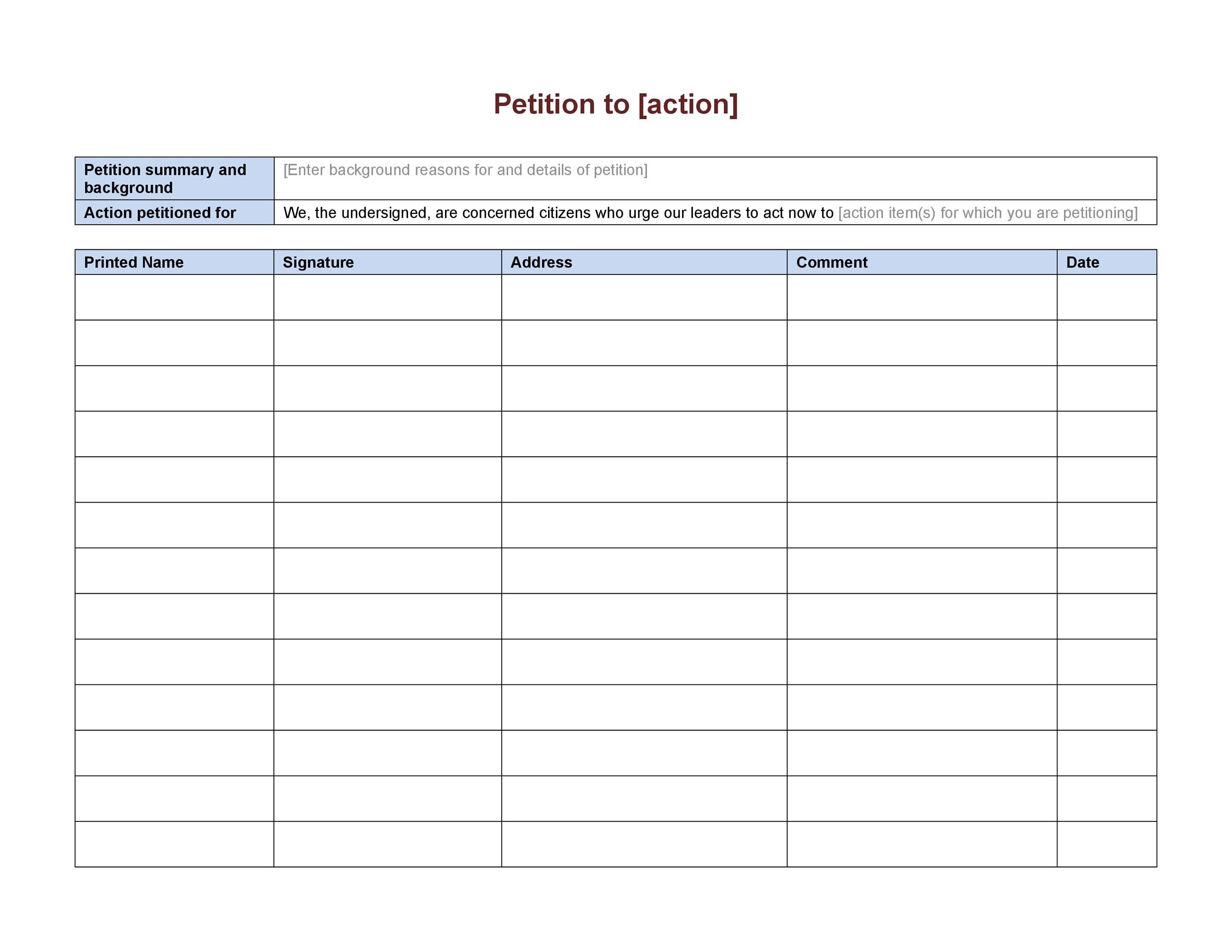 11 Petition Templates + How To Write Petition Guide