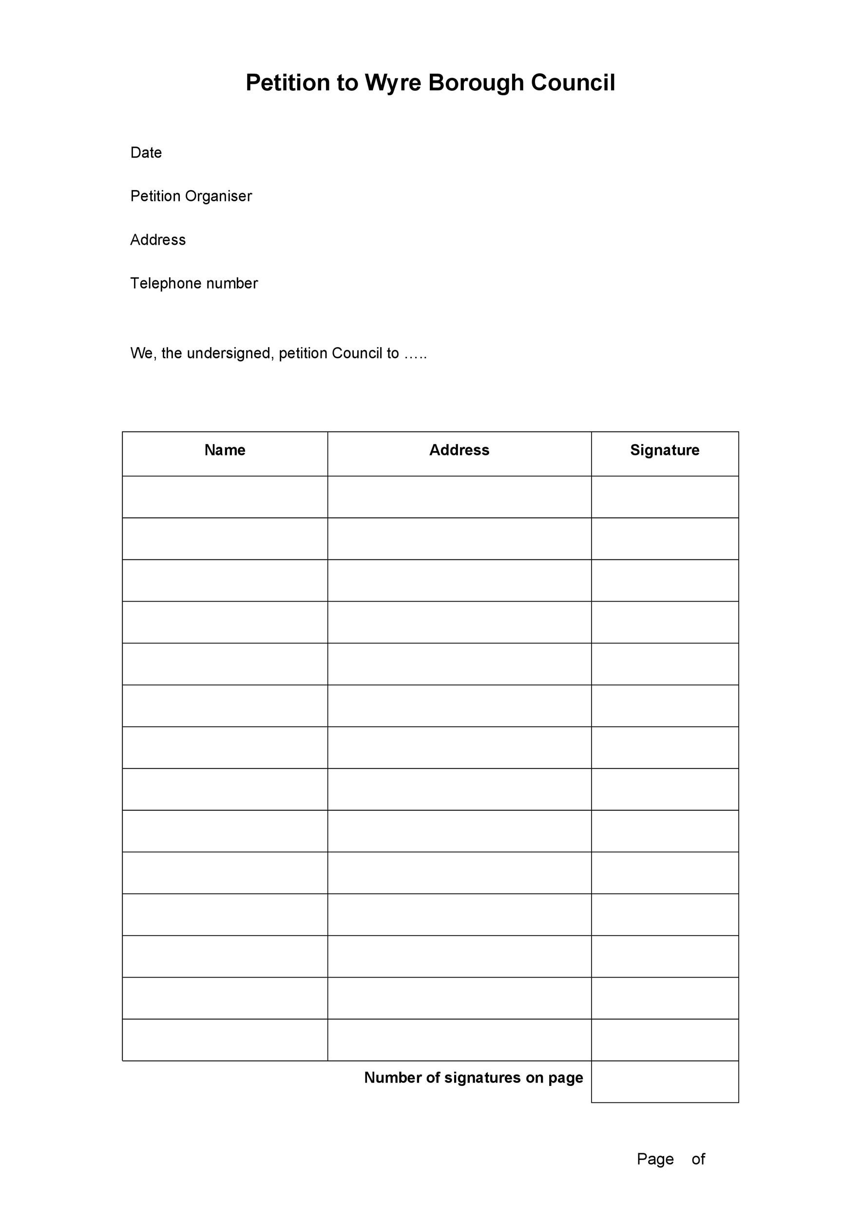 Free Petition template 07