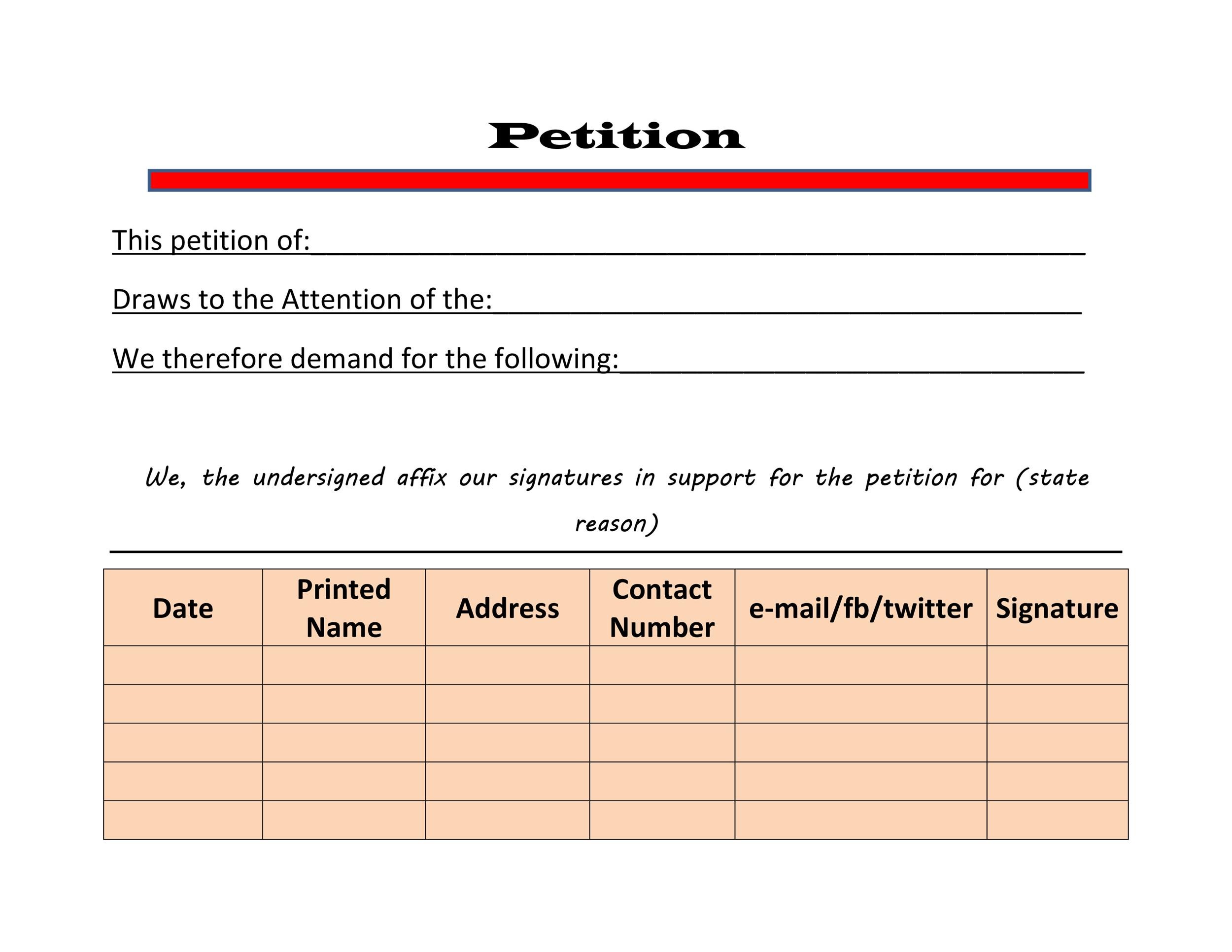 Example Of Petition Letter from templatelab.com