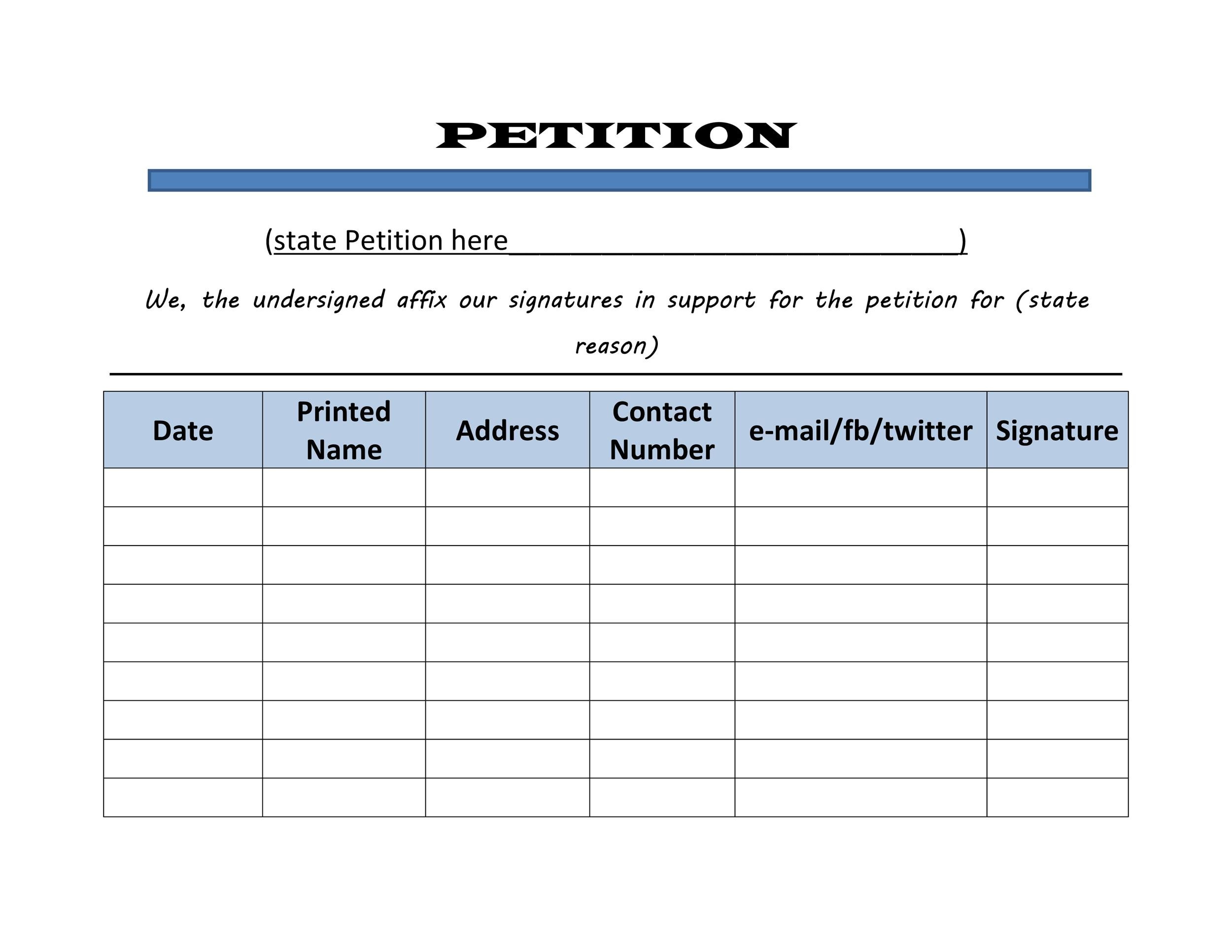 Free Petition template 15