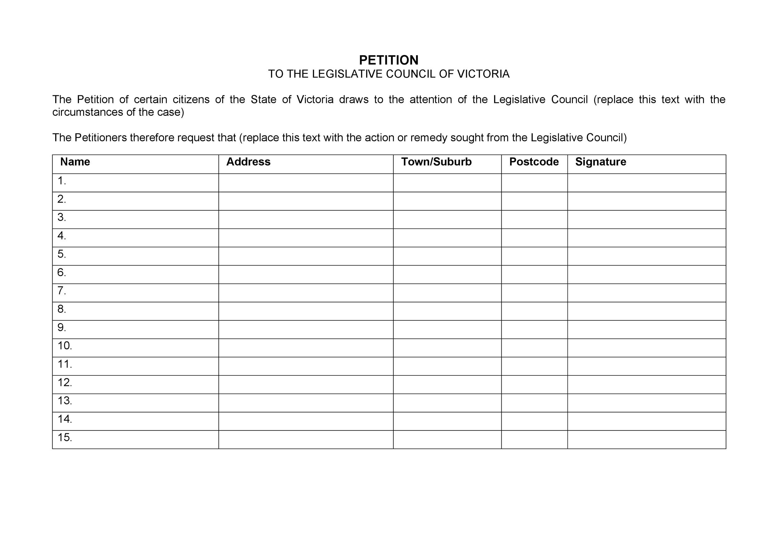 Free Petition template 18