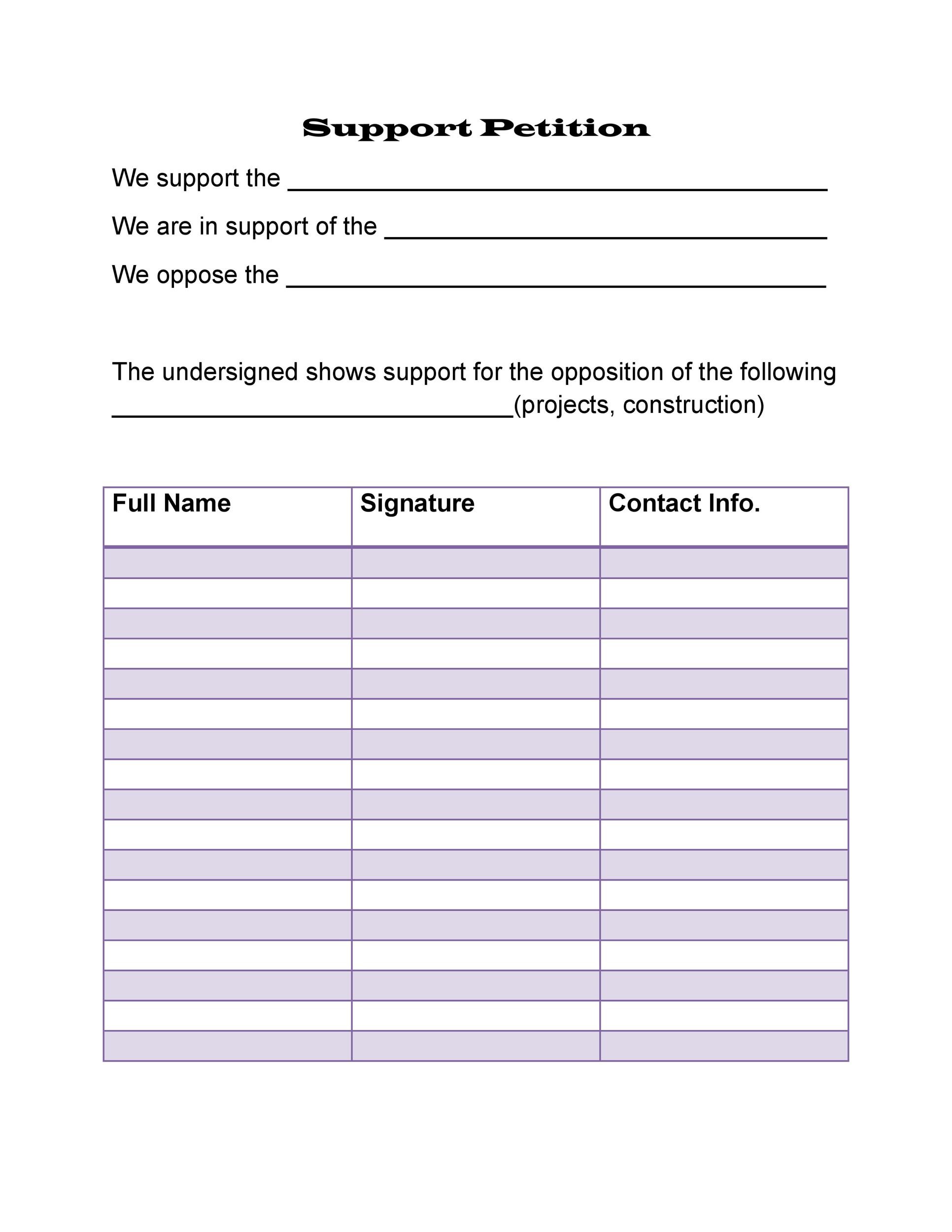 Free Petition Template Printable Templates