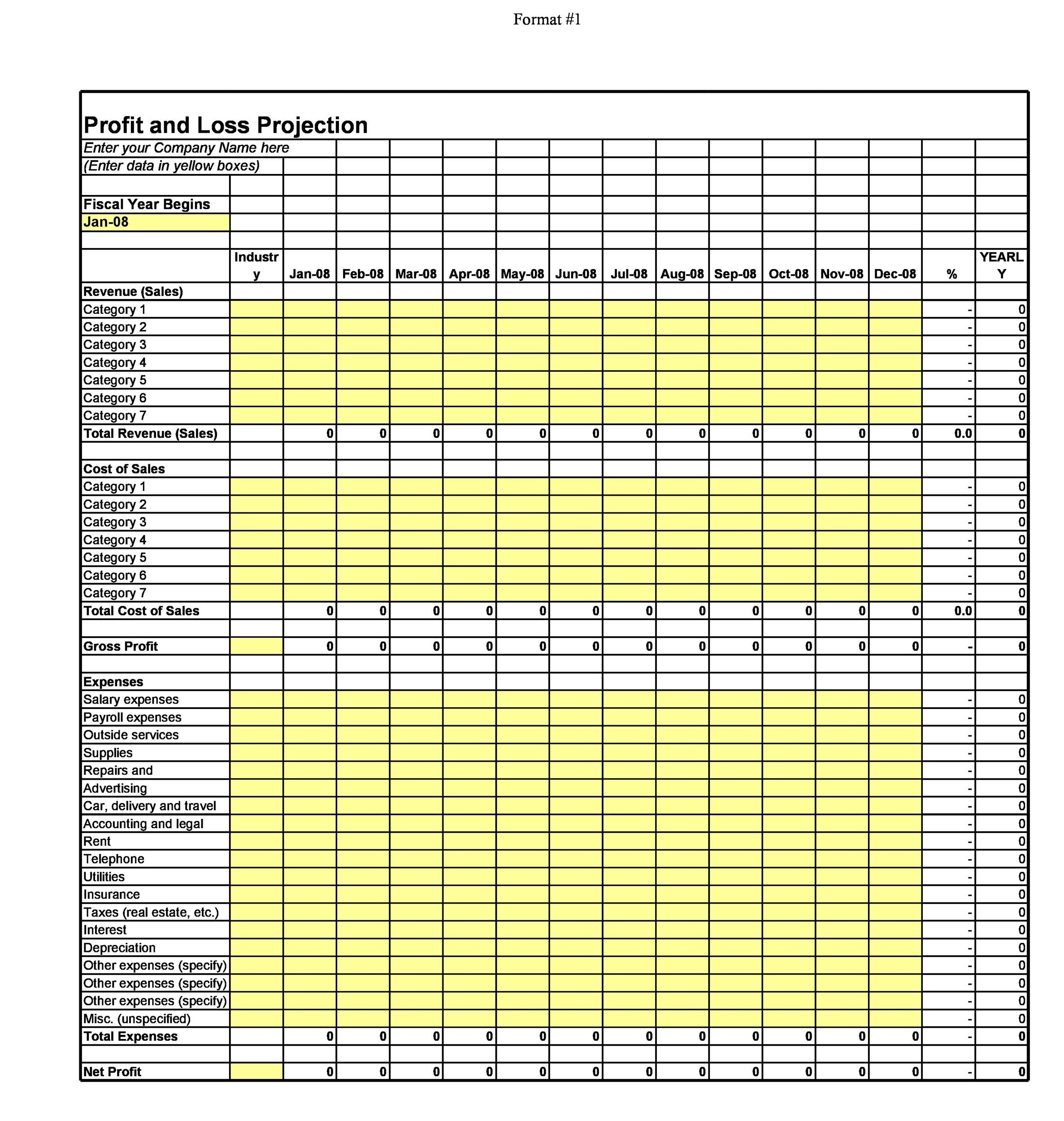 Free Profit and Loss Statement Template 22