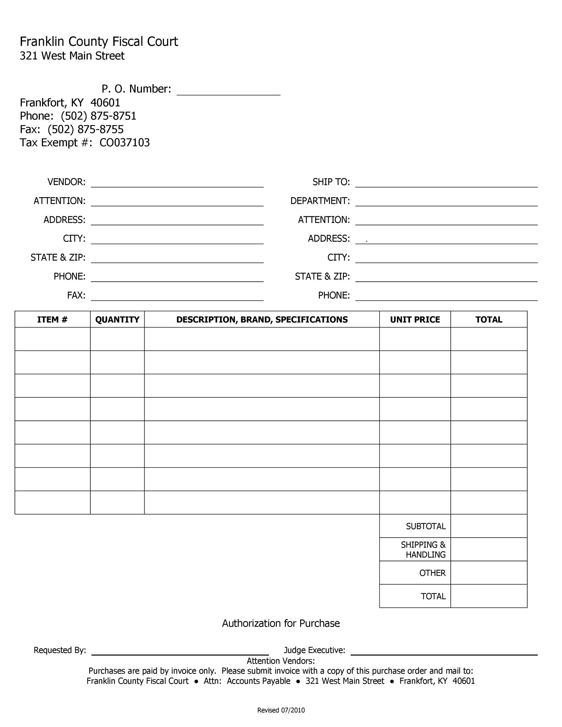 purchase order template for mac free