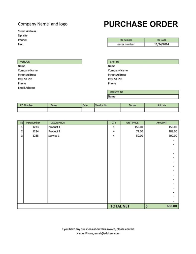 43 Free Purchase Order Templates [in Word, Excel, PDF]