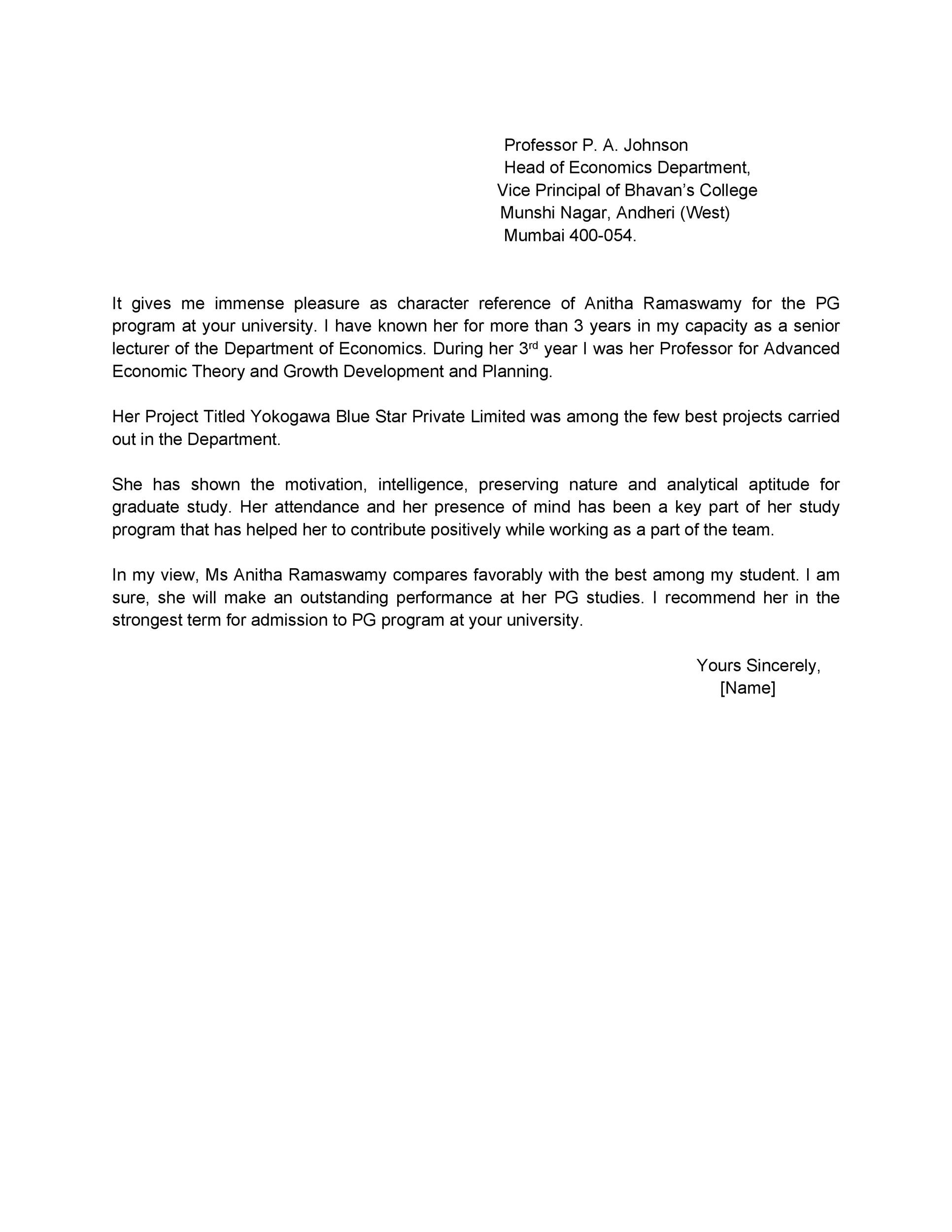 What To Say In A Reference Letter