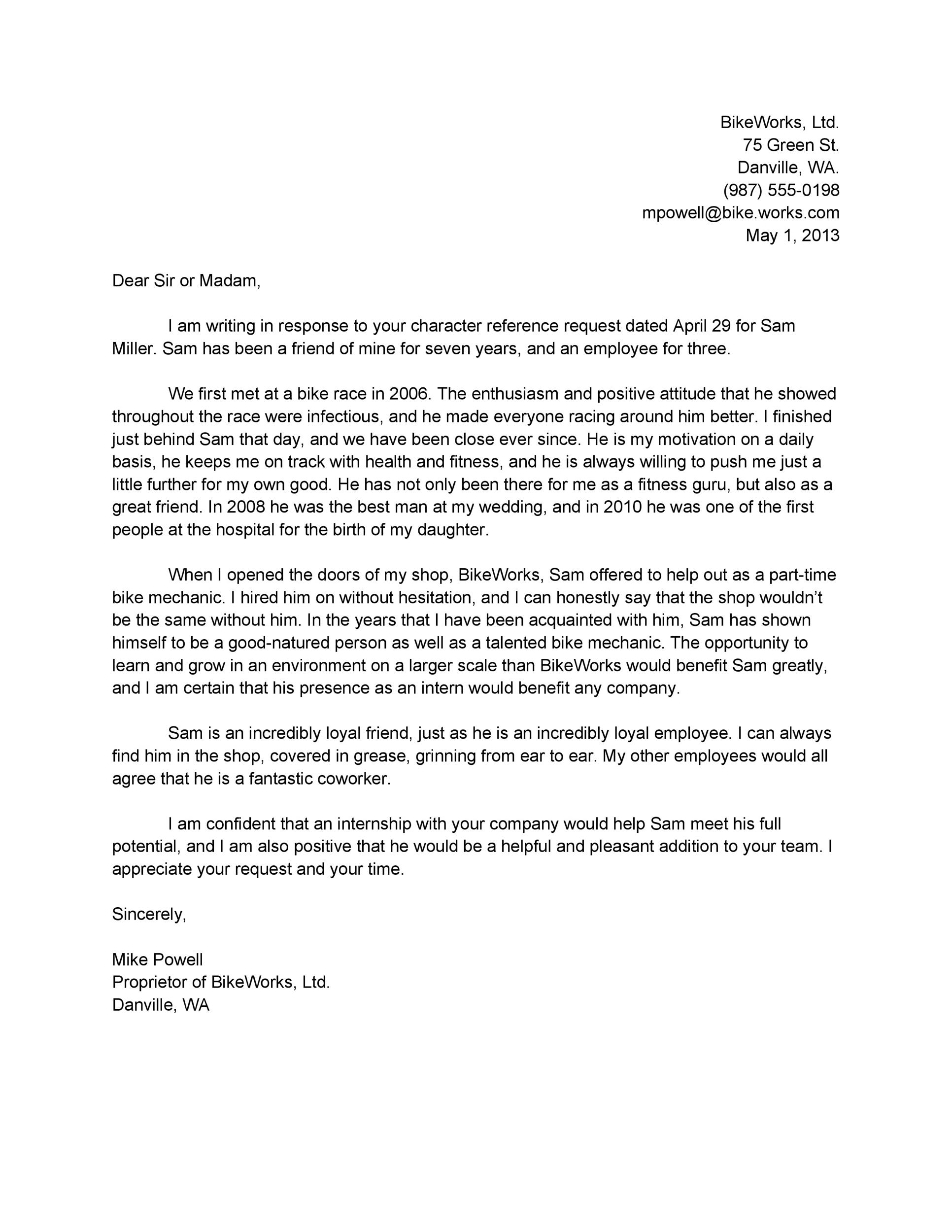 Co Worker Reference Letter from templatelab.com