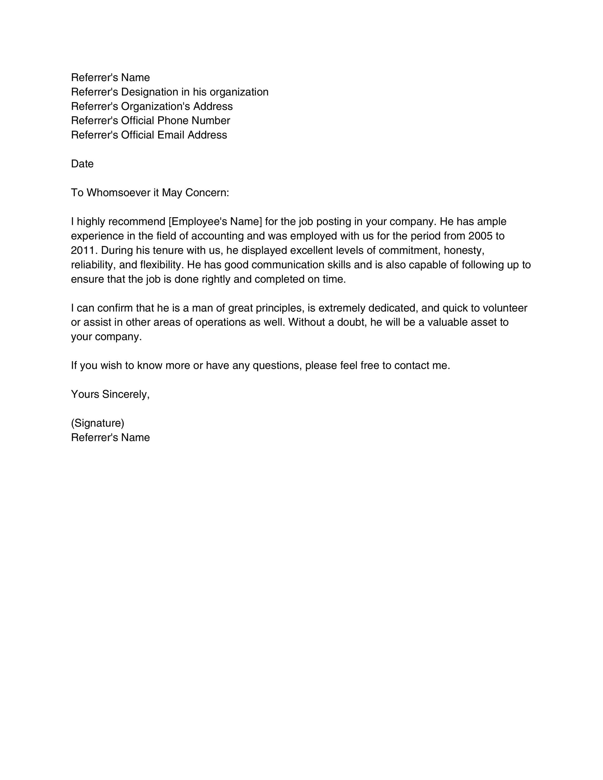 Letter Of Support For Tenure Template from templatelab.com