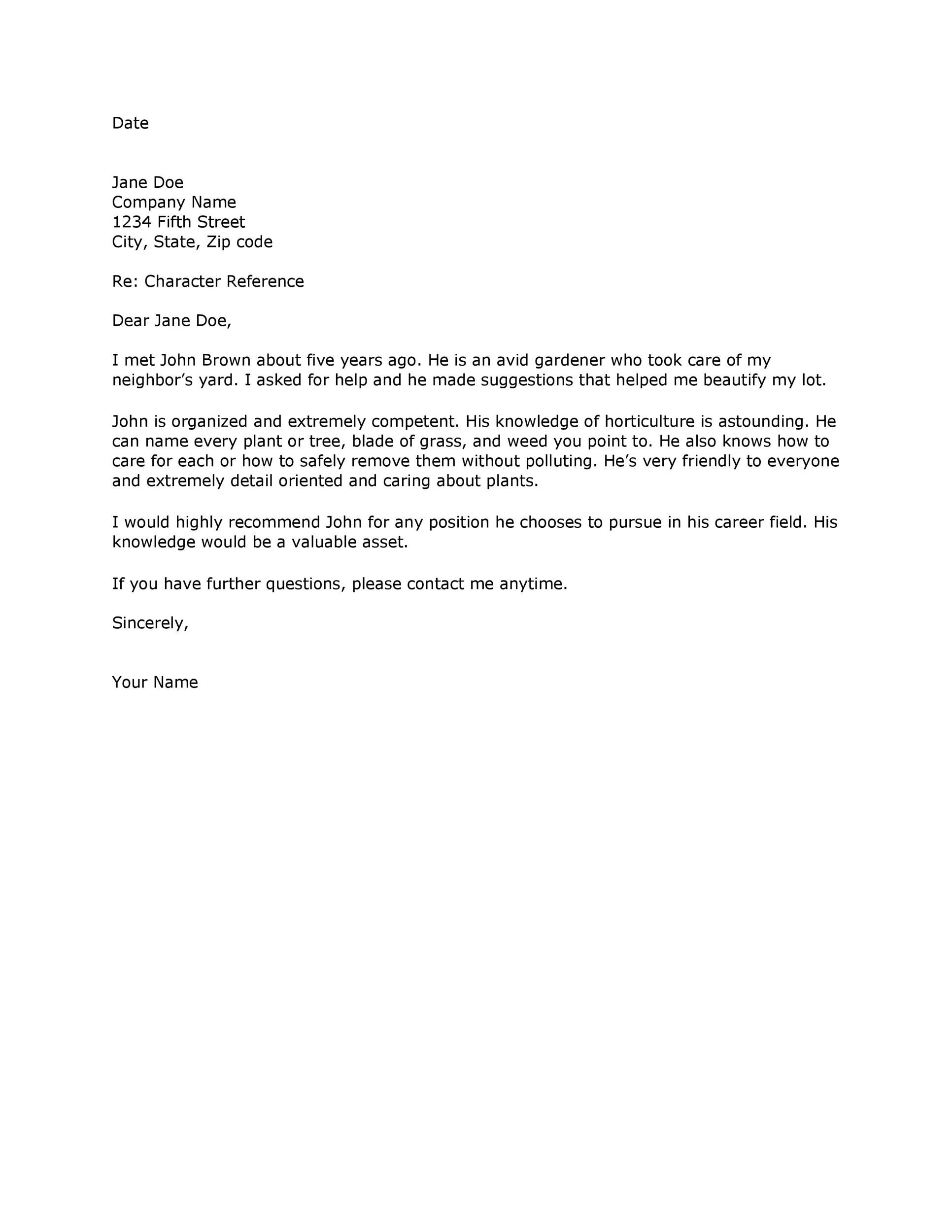 Child Care Reference Letter from templatelab.com