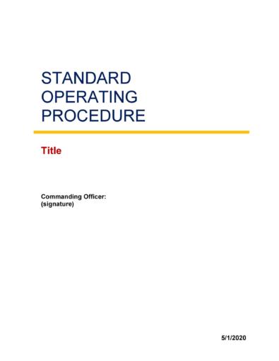 Standard Operating Procedure Templates